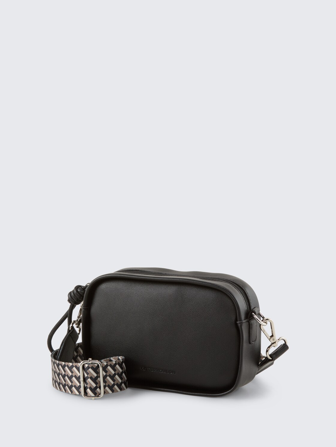 TTTATIANA Umhängetasche mit gemustertem Webriemen - schwarz / black - seitliche Produkt-Ansicht 