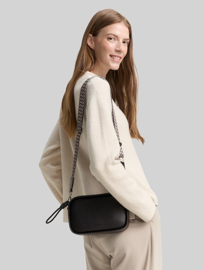 Sac à bandoulière TTTATIANA avec lanière tissée à motifs par Women, schwarz / black