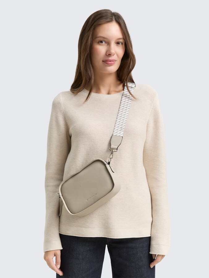 TTTATIANA Umhängetasche mit gemustertem Webriemen von Women, grey