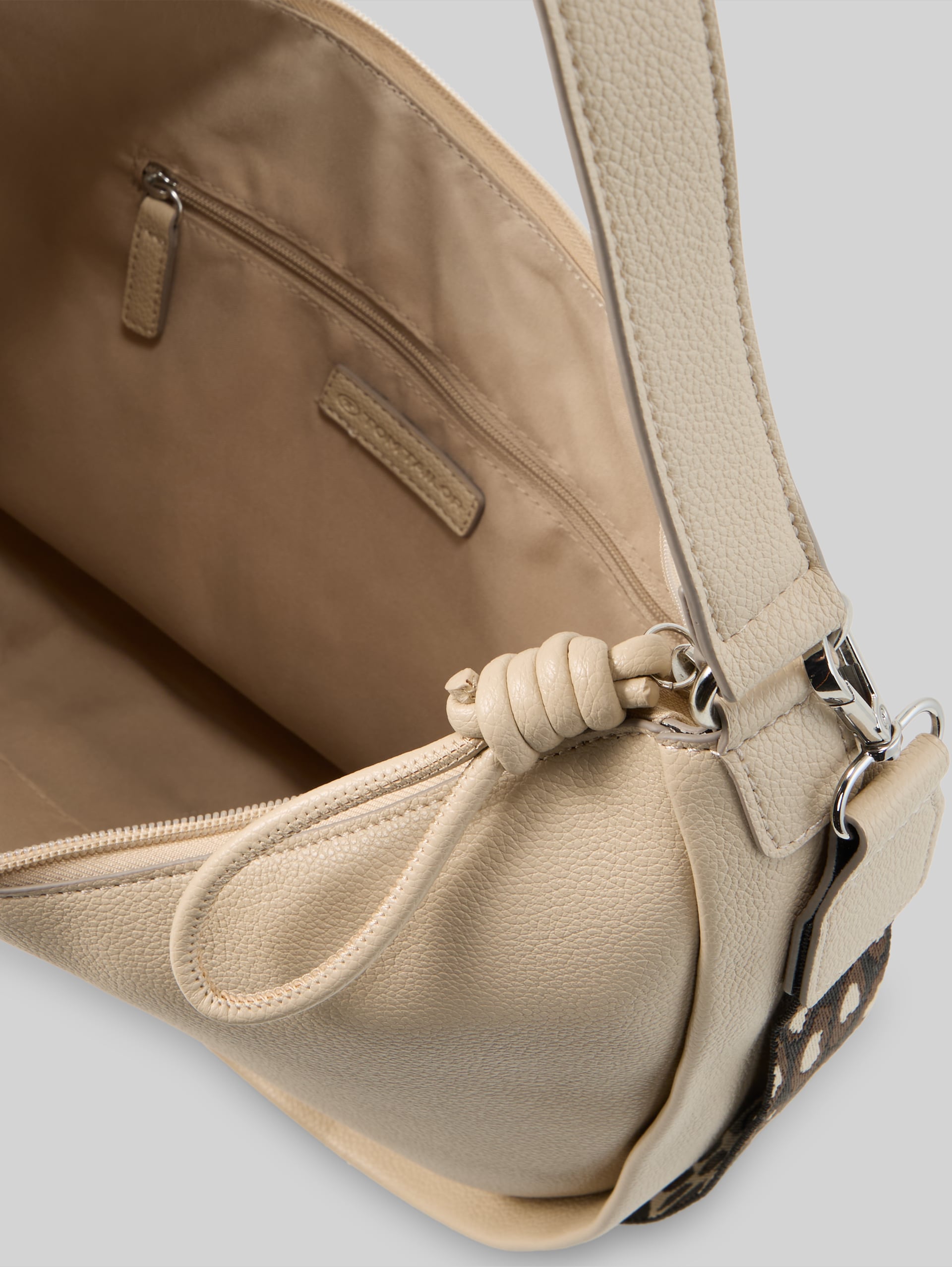 TTTATIANA schoudertas met geweven riem met patroon - beige / beige - zijaanzicht product 
