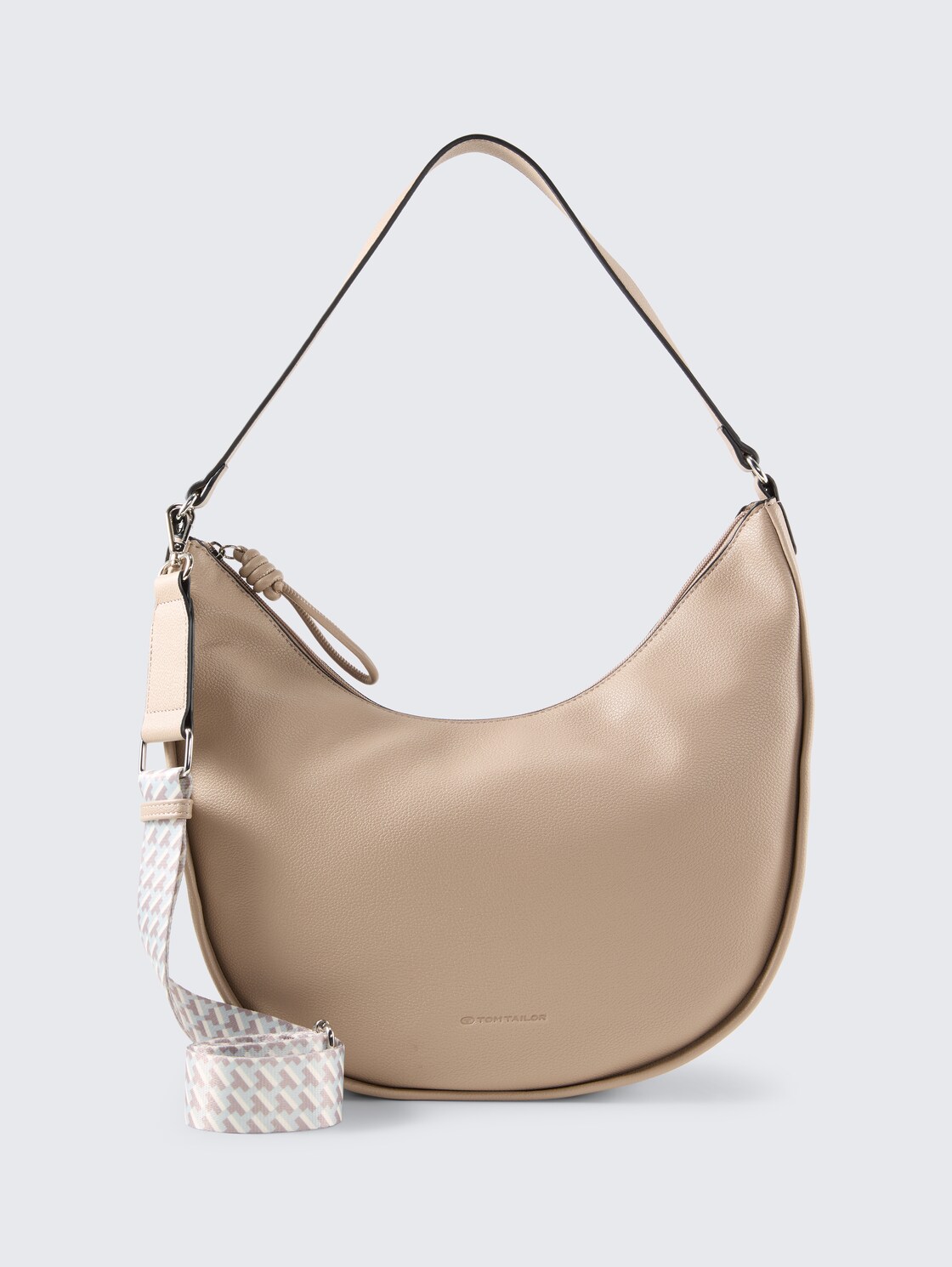 TTTATIANA M Schultertasche mit gemustertem Webriemen - taupe / taupe - Vorder-Produkt-Ansicht