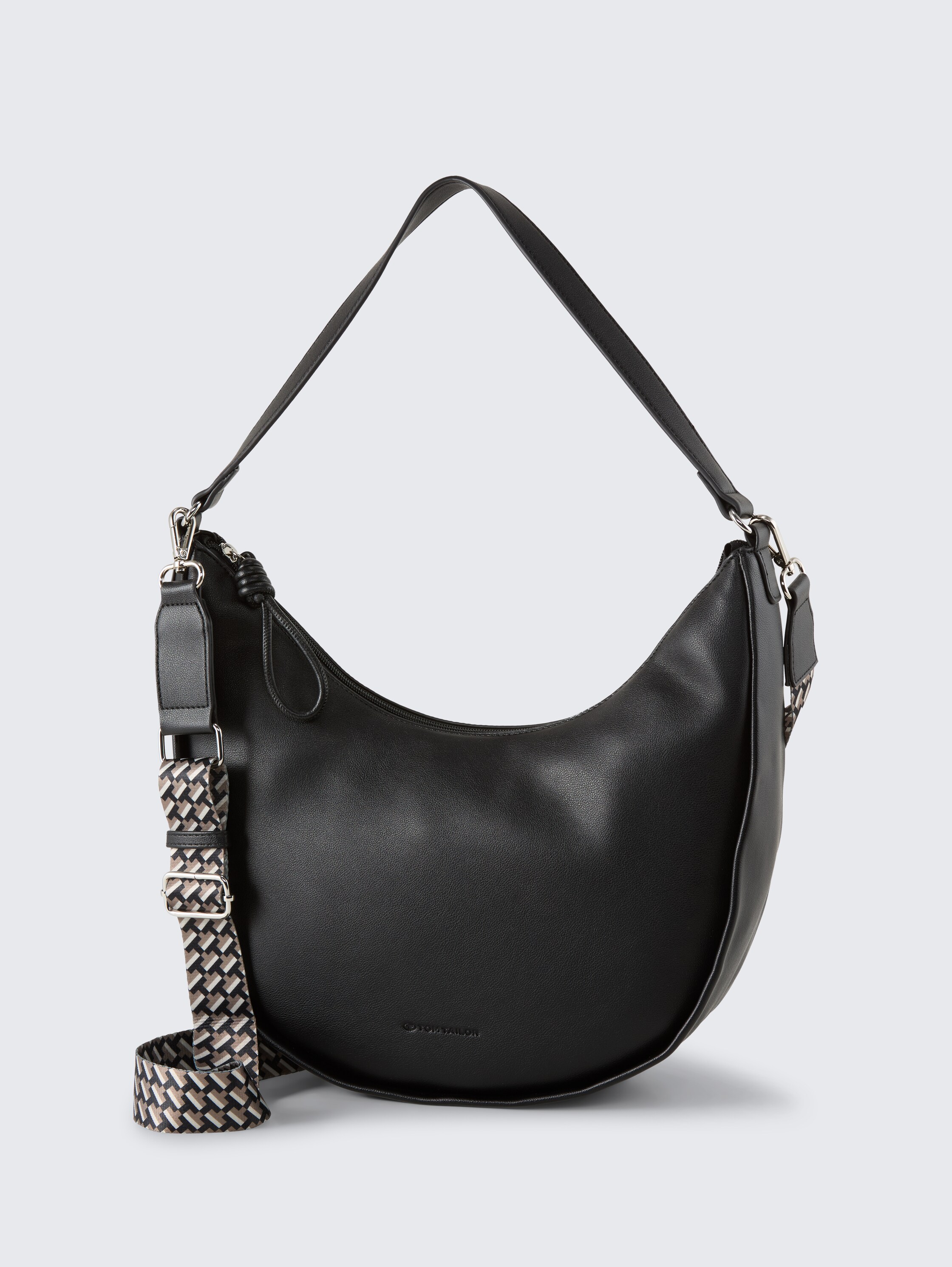 TTTATIANA M Schultertasche mit gemustertem Webriemen - schwarz / black - seitliche Produkt-Ansicht 