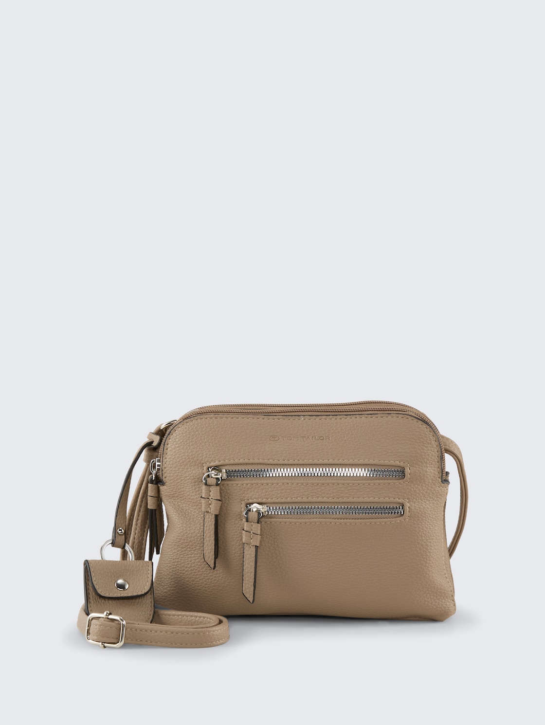 TTWINONA S Umhängetasche mit Reißverschluss-Details - taupe / taupe - Vorder-Produkt-Ansicht