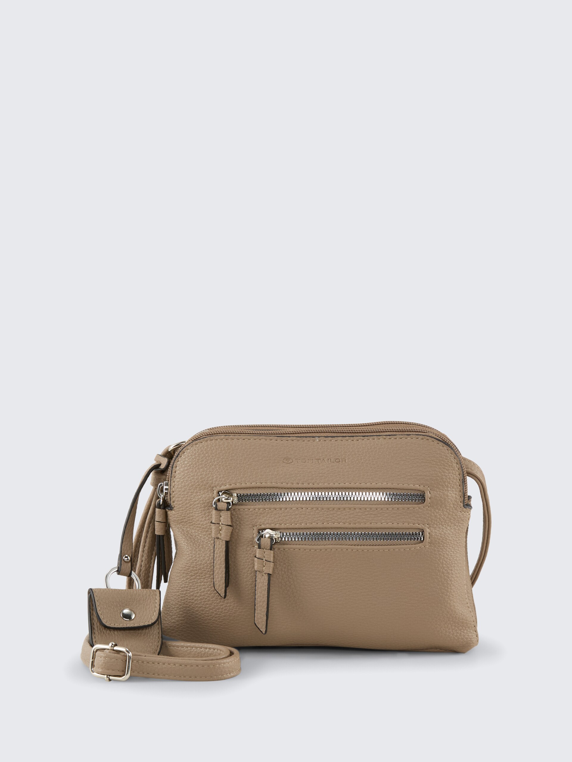 TTWINONA S Umhängetasche mit Reißverschluss-Details - taupe / taupe - Vorder-Produkt-Ansicht