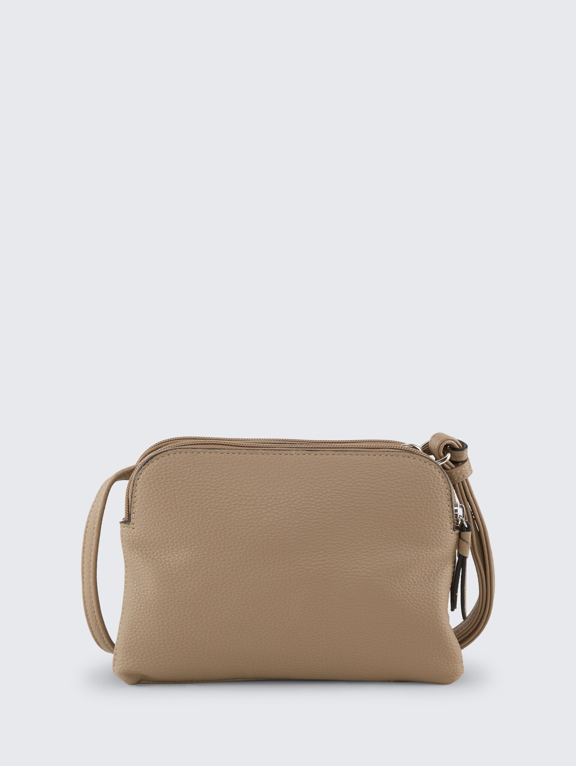 TTWINONA S Umhängetasche mit Reißverschluss-Details - taupe / taupe - Produkt-Rückansicht