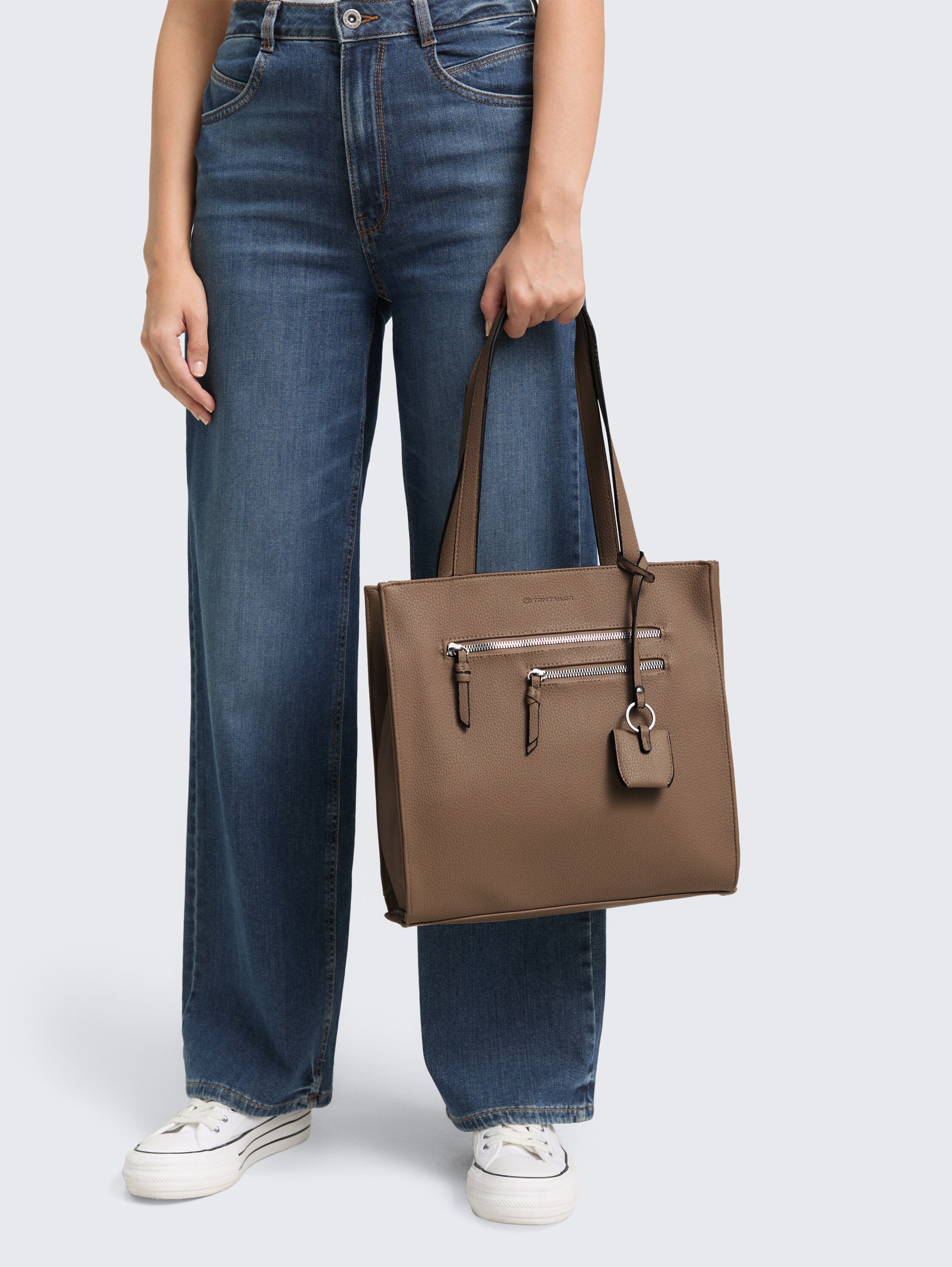 TTWINONA M shopper met ritsdetails - taupe_taupe - 