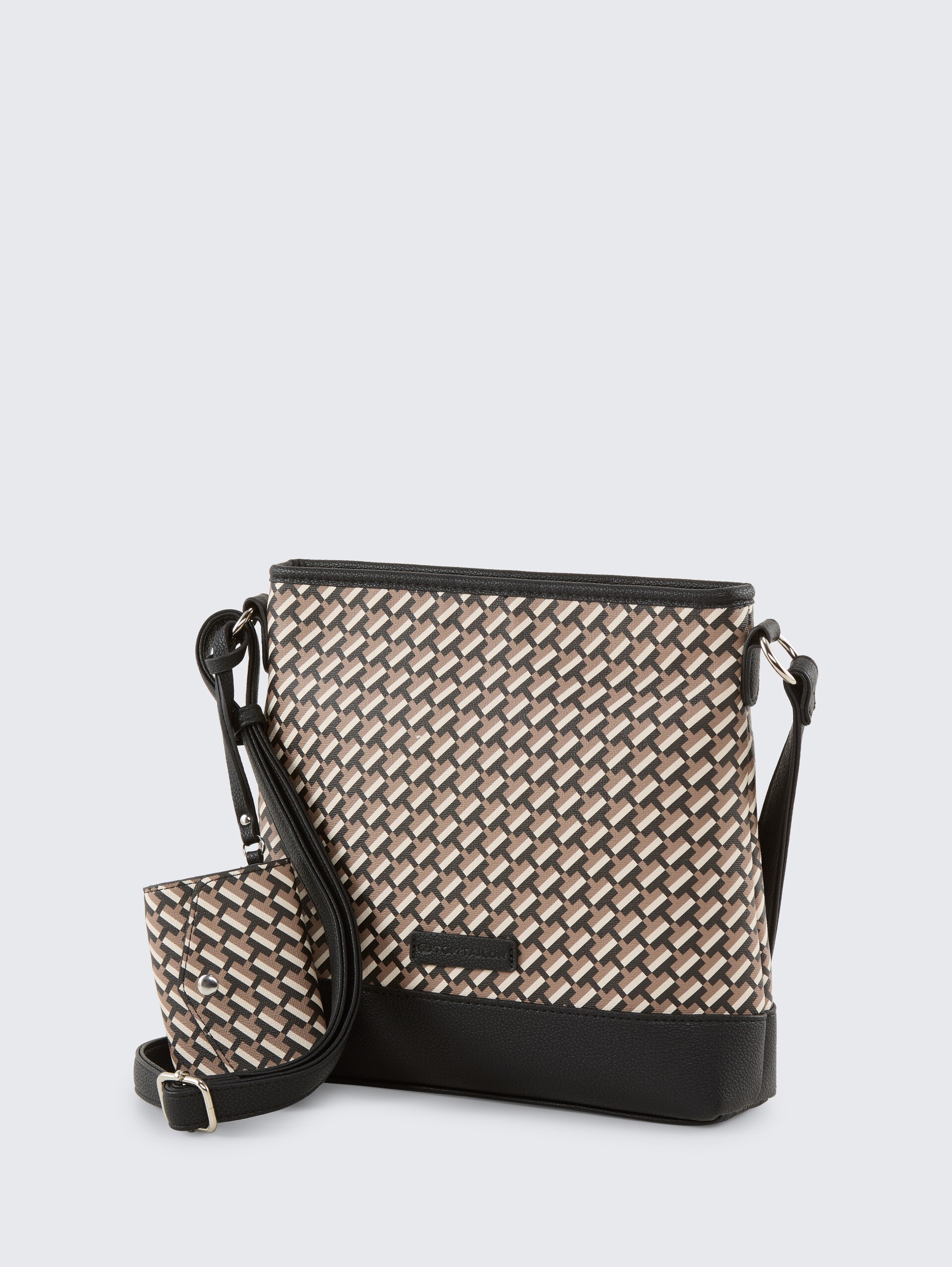 TTXENIA M Umhängetasche mit Allover-Print - schwarz / black - seitliche Produkt-Ansicht 