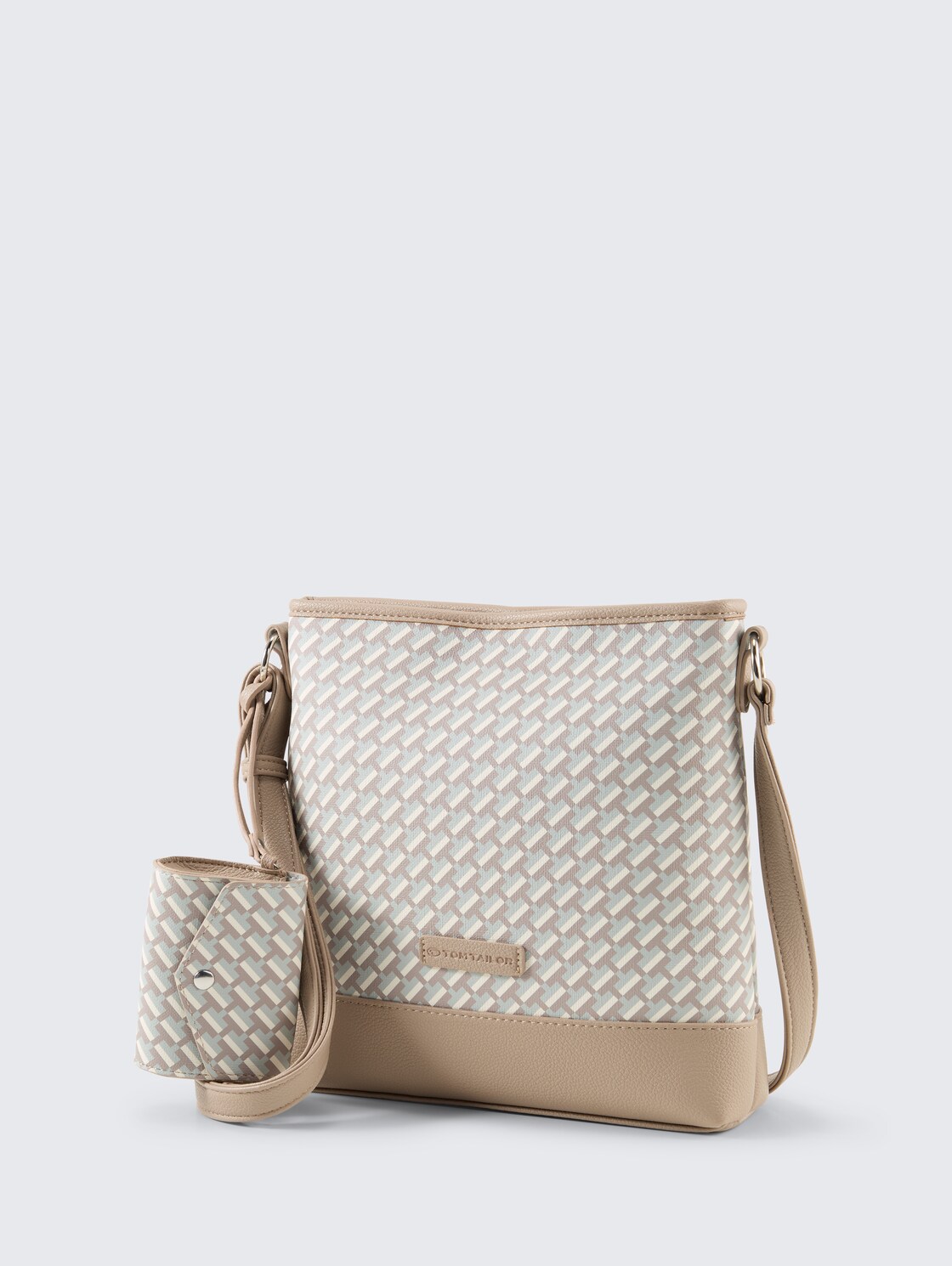 TTXENIA M Umhängetasche mit Allover-Print - printed taupe - seitliche Produkt-Ansicht 