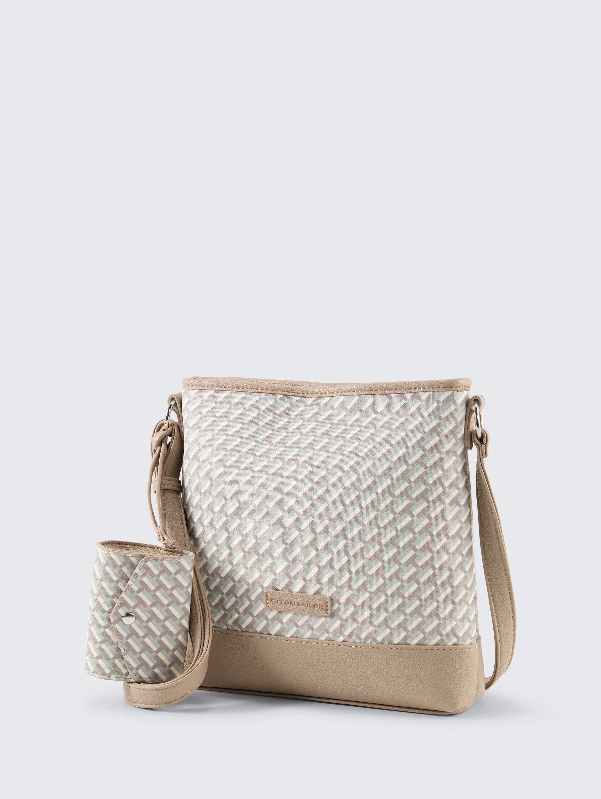 TTXENIA M Umhängetasche mit Allover-Print - printed taupe - seitliche Produkt-Ansicht 