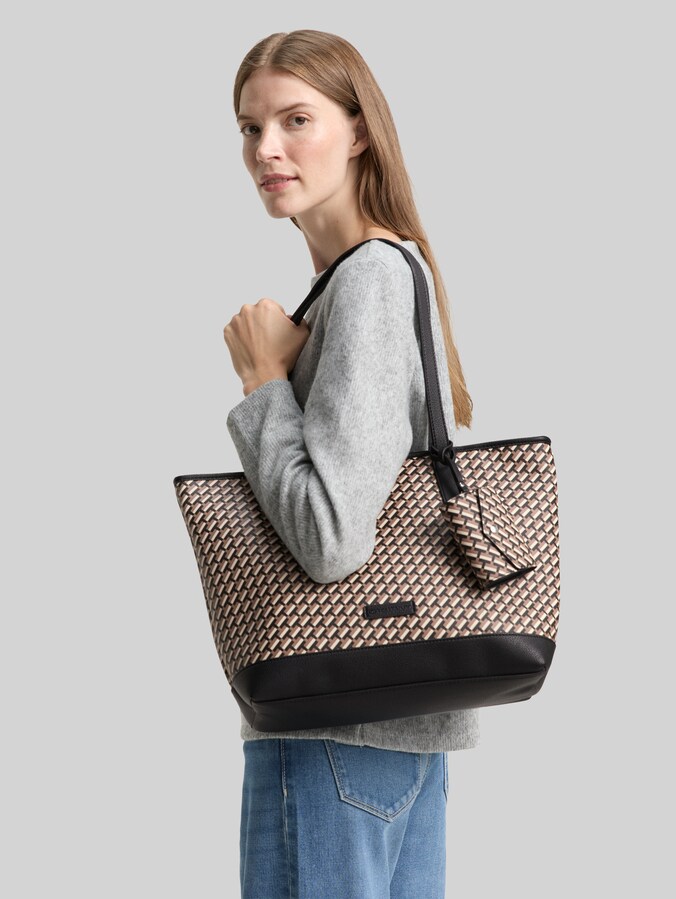 TTXENIA L Shopper mit Allover-Print von Women, schwarz / black