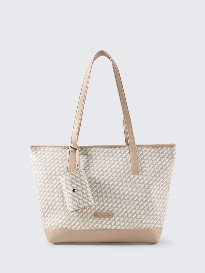 TTXENIA L Shopper with all-over print by Women, printed taupe