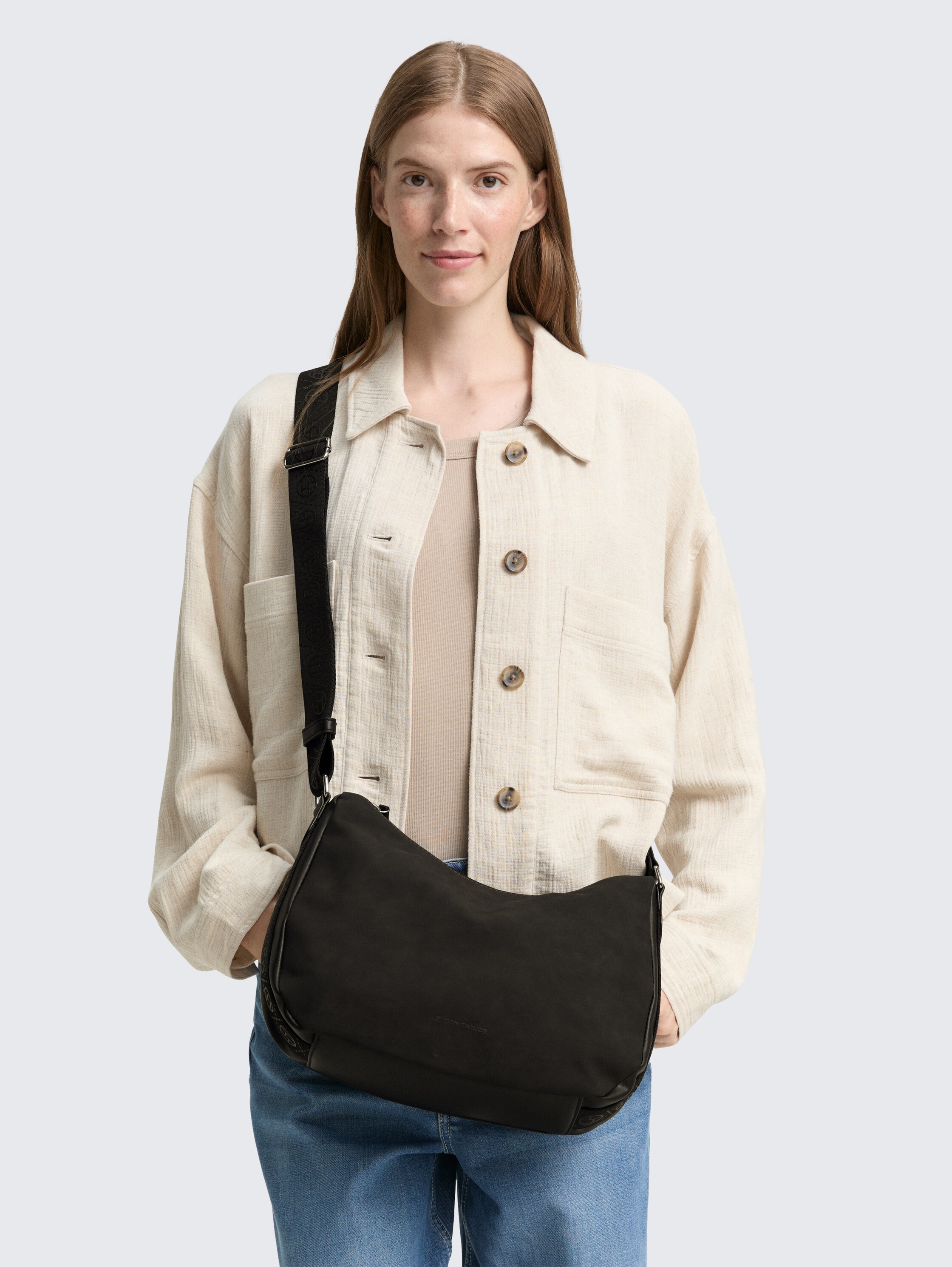 TTYARA S shoulder bag with printed woven strap - schwarz_black - 