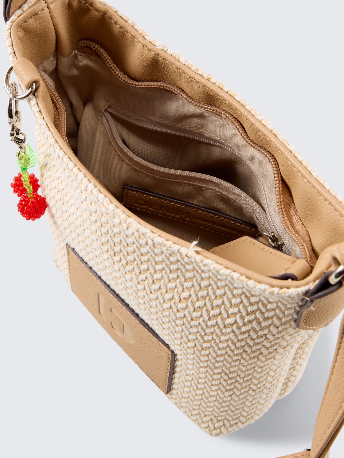 TTLUCIEN S Umhängetasche mit Struktur - beige / beige - seitliche Produkt-Ansicht 