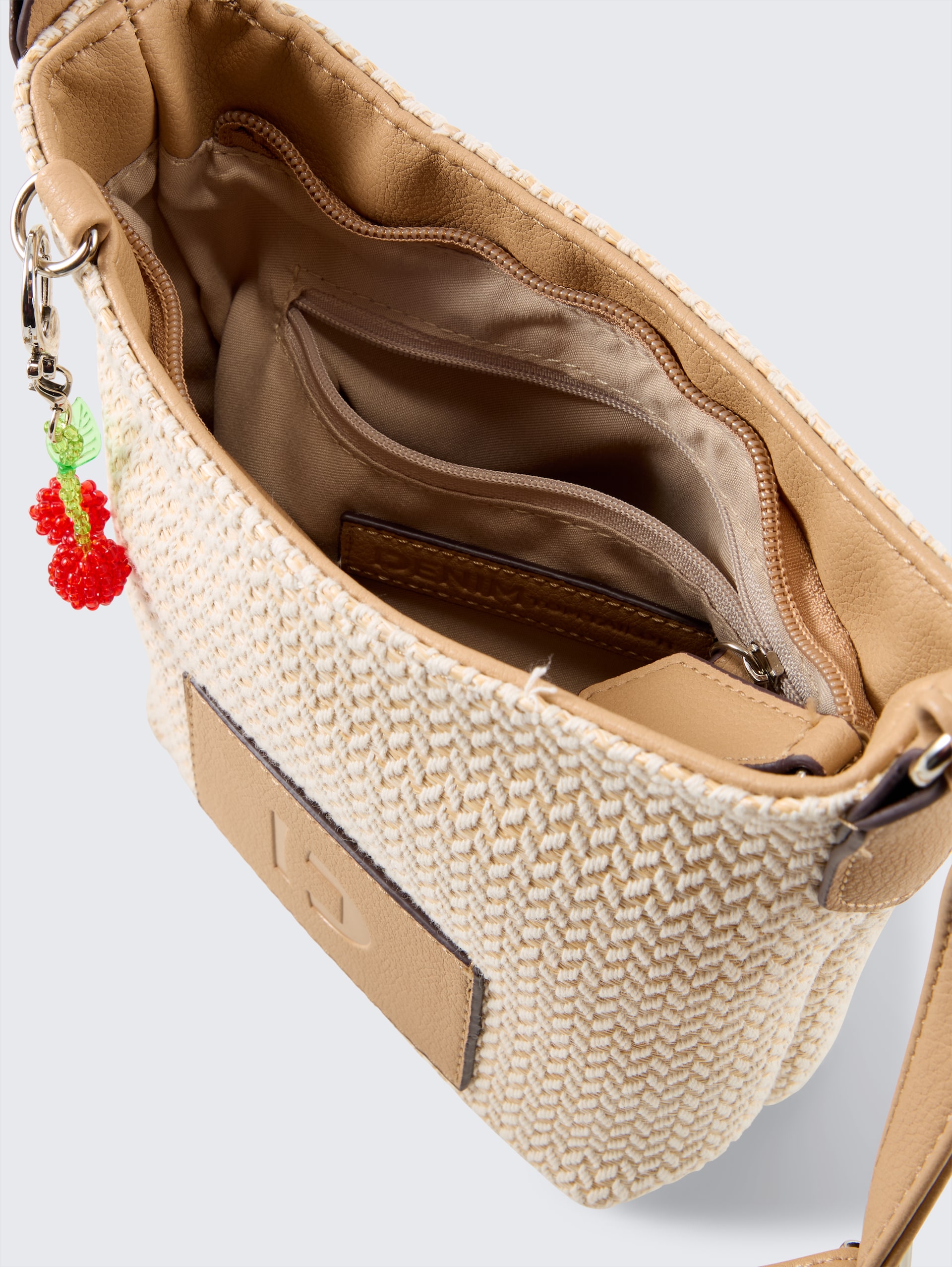 TTLUCIEN S Umhängetasche mit Struktur - beige / beige - seitliche Produkt-Ansicht 