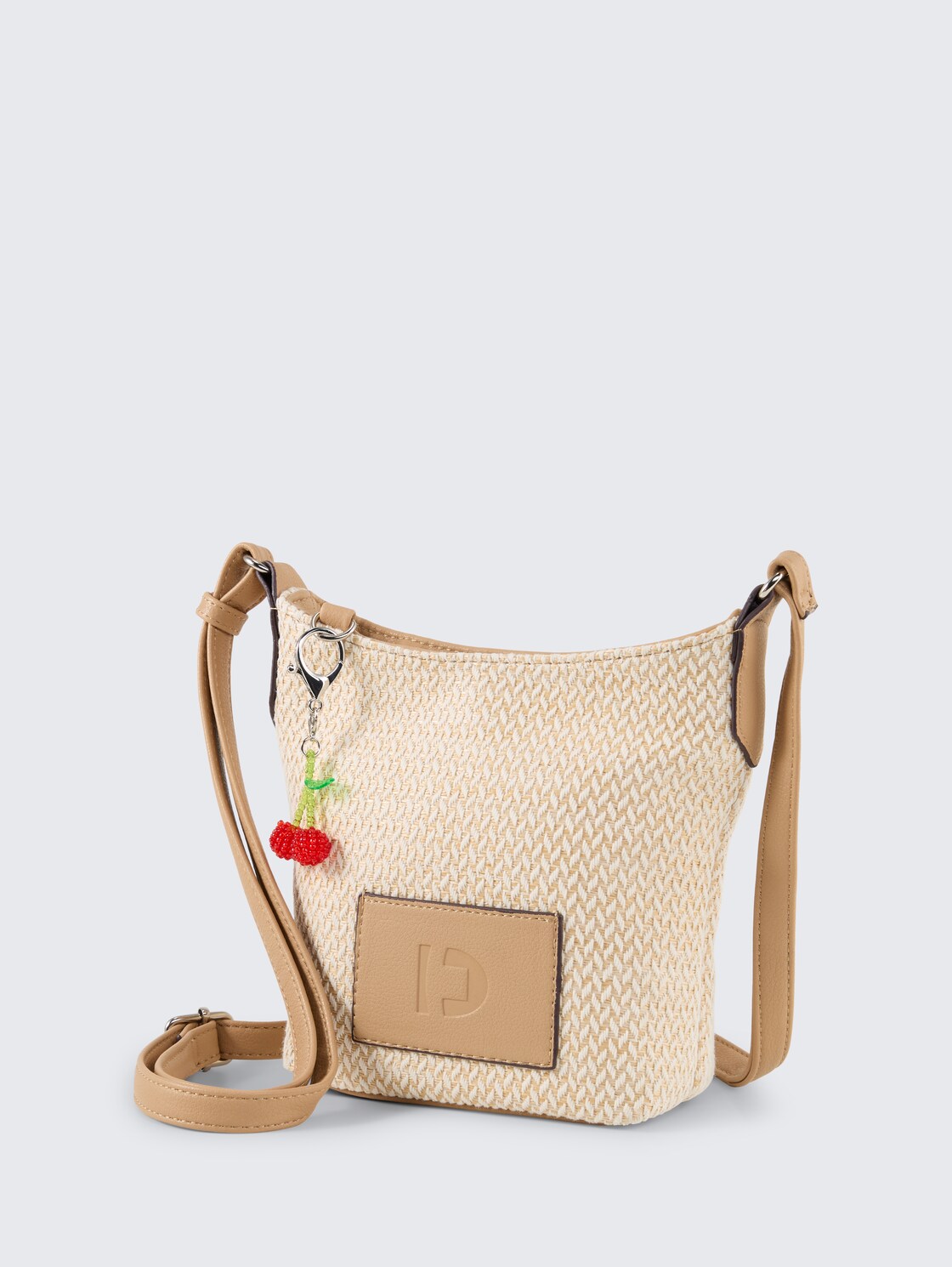 TTLUCIEN S Umhängetasche mit Struktur - beige / beige - seitliche Produkt-Ansicht 