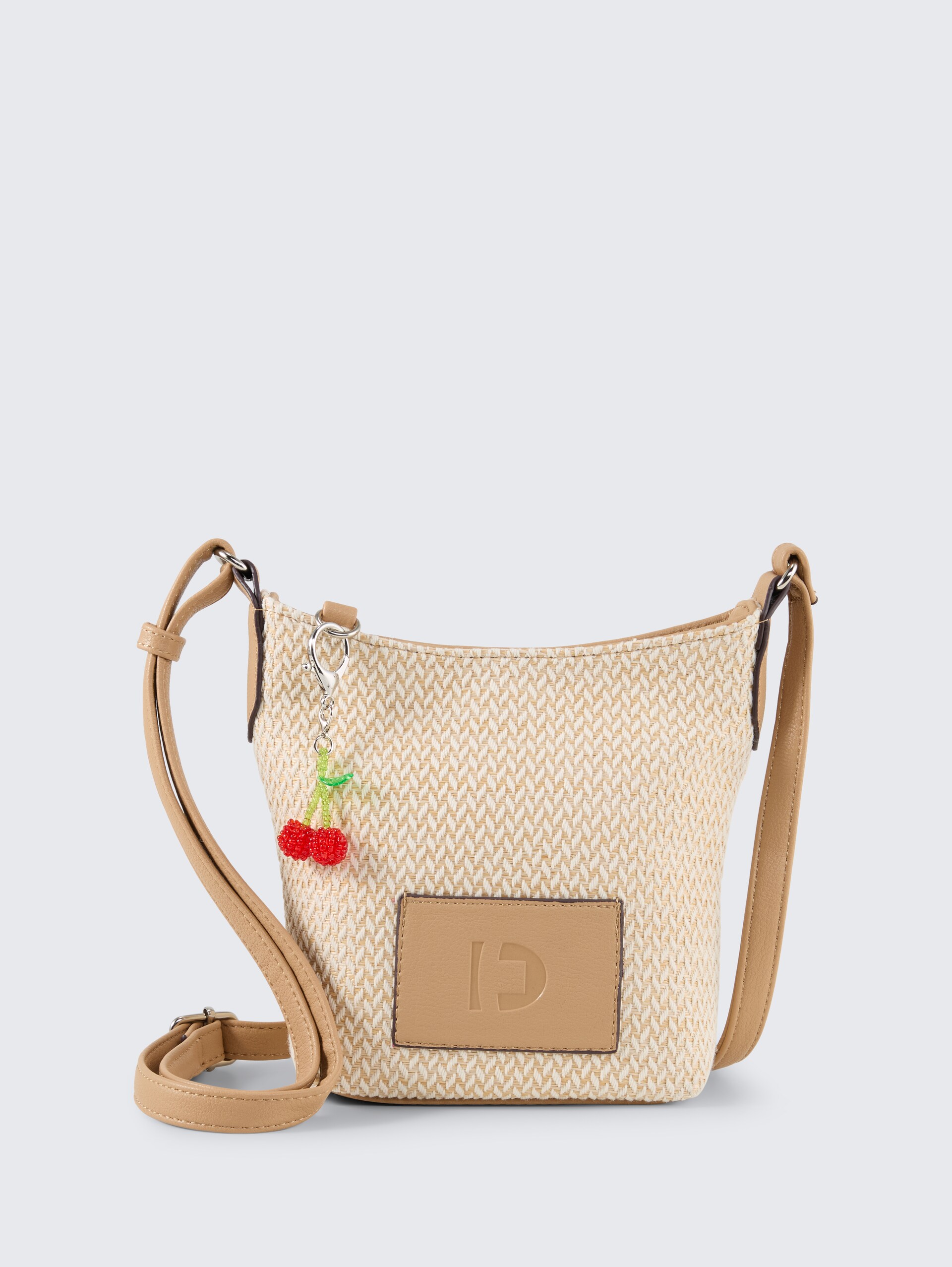 TTLUCIEN S Umhängetasche mit Struktur - beige / beige - Vorder-Produkt-Ansicht