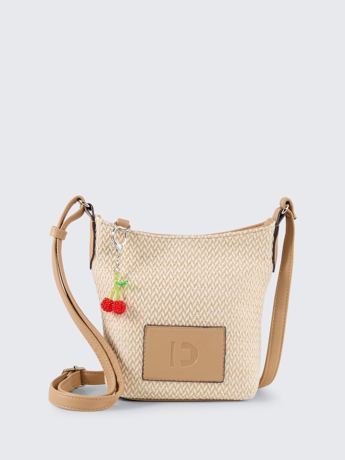 TTLUCIEN S Structured shoulder bag by Denim Female, beige / beige