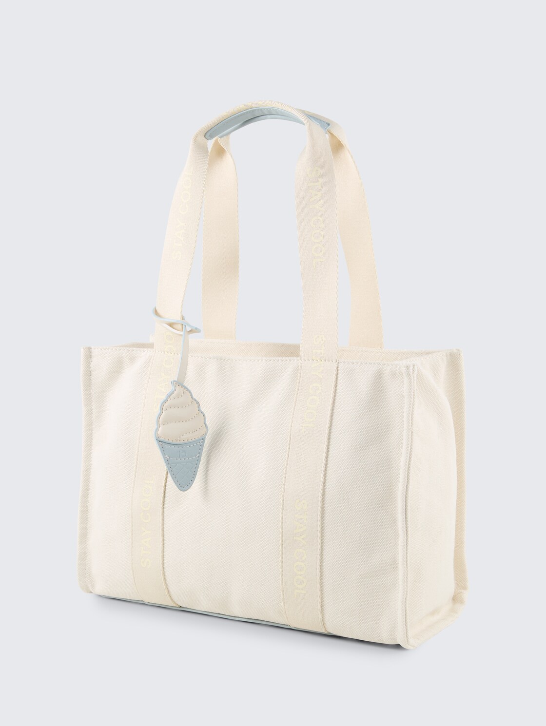 TTAZURA L Shopper mit abnehmbarem Anhänger - beige / beige - seitliche Produkt-Ansicht 