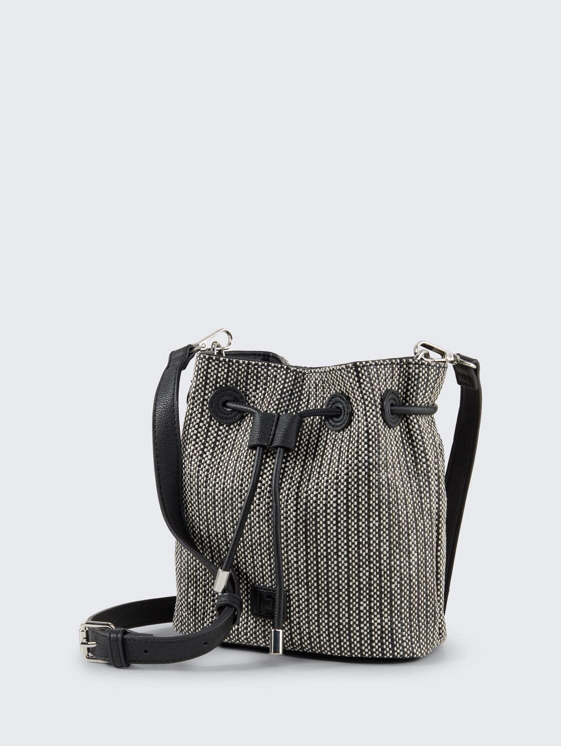 TTMADELYN S Crossbody bag in raffia look - mixed black - side product view 