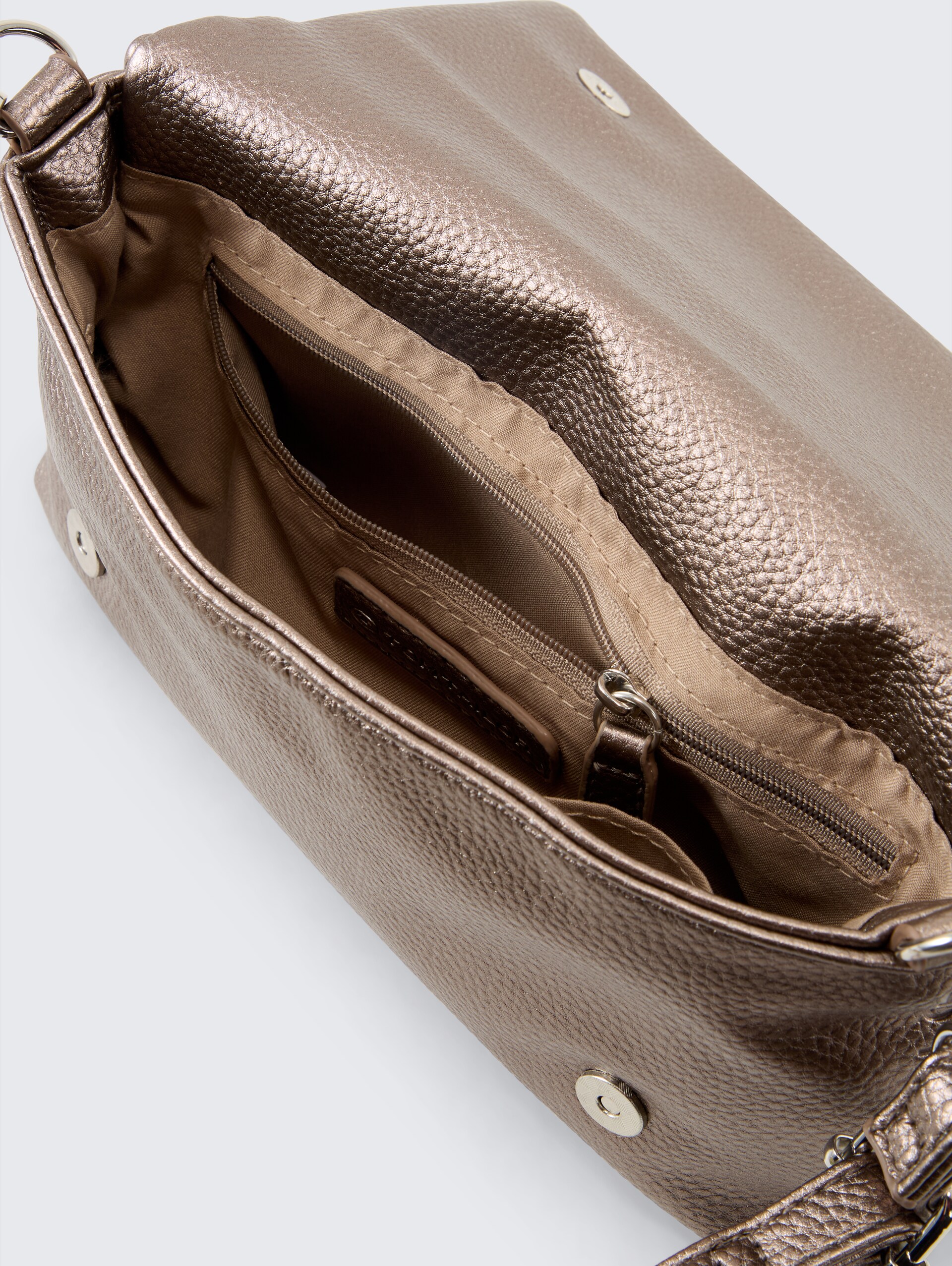 TTXIA Handtasche mit Umschlag - metallic taupe - seitliche Produkt-Ansicht 