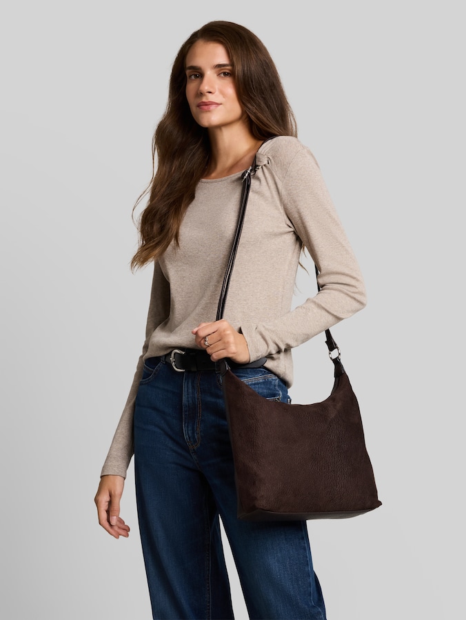 TTAIANA M Sac à bandoulière aspect daim par Women, dark brown