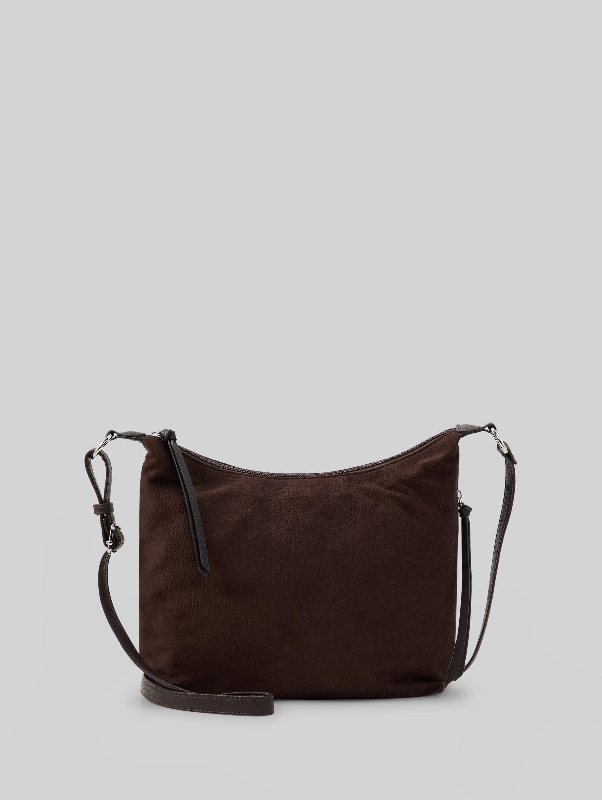 TTAIANA M schoudertas in suède-look - dark brown - Product vooraanzicht