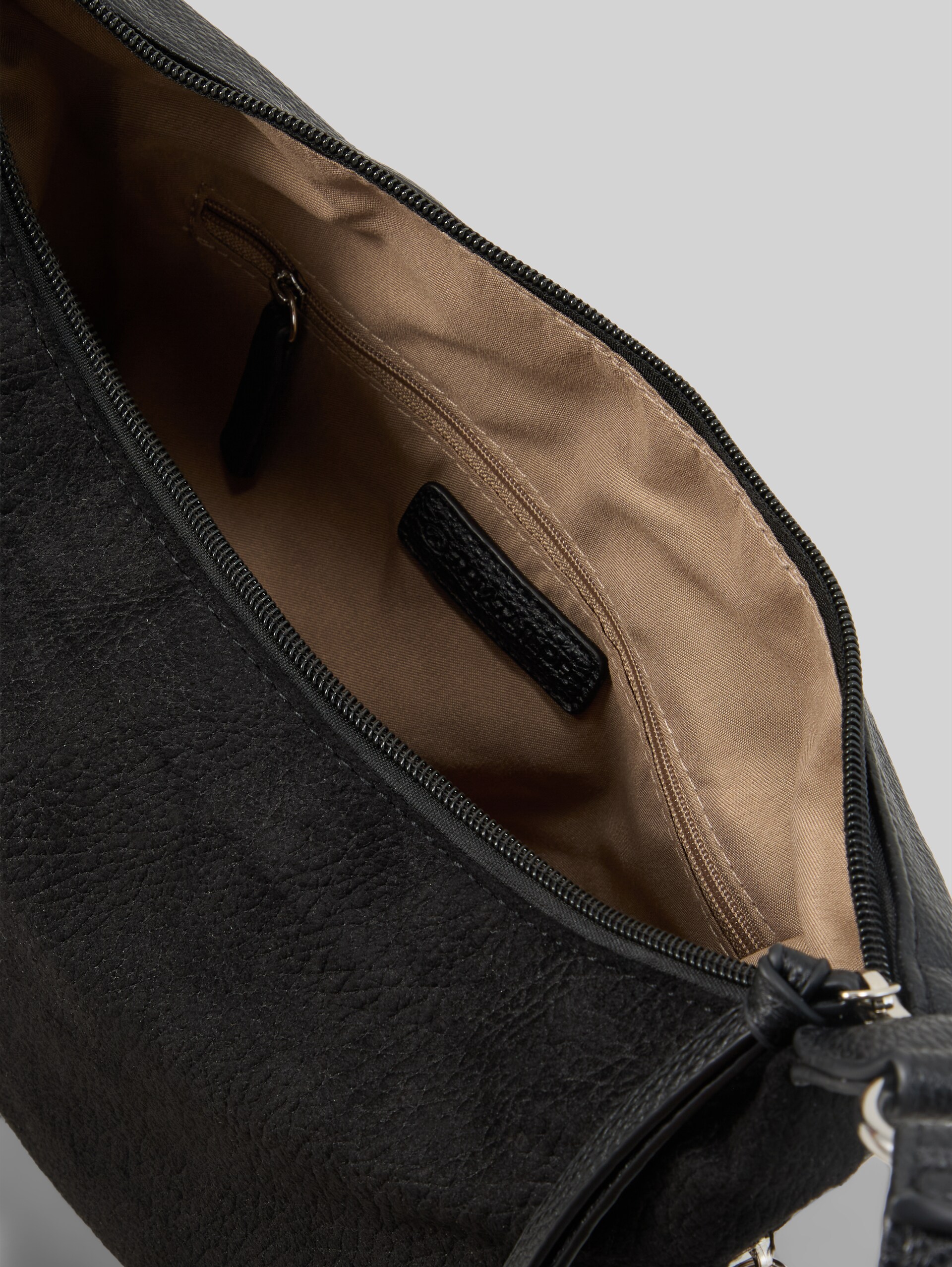 TTAIANA M schoudertas in suède-look - schwarz / black - zijaanzicht product 