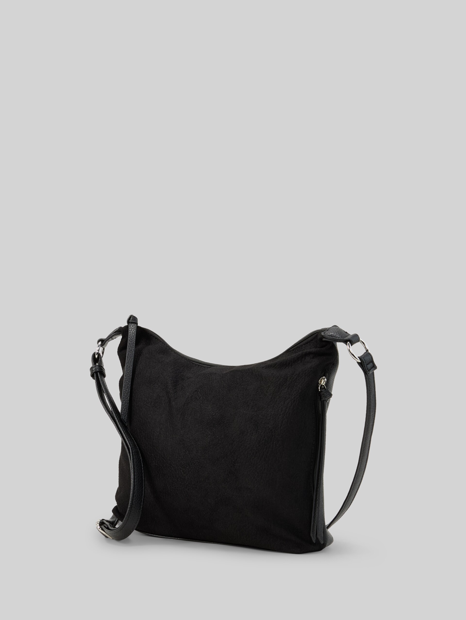 TTAIANA M schoudertas in suède-look - schwarz / black - zijaanzicht product 