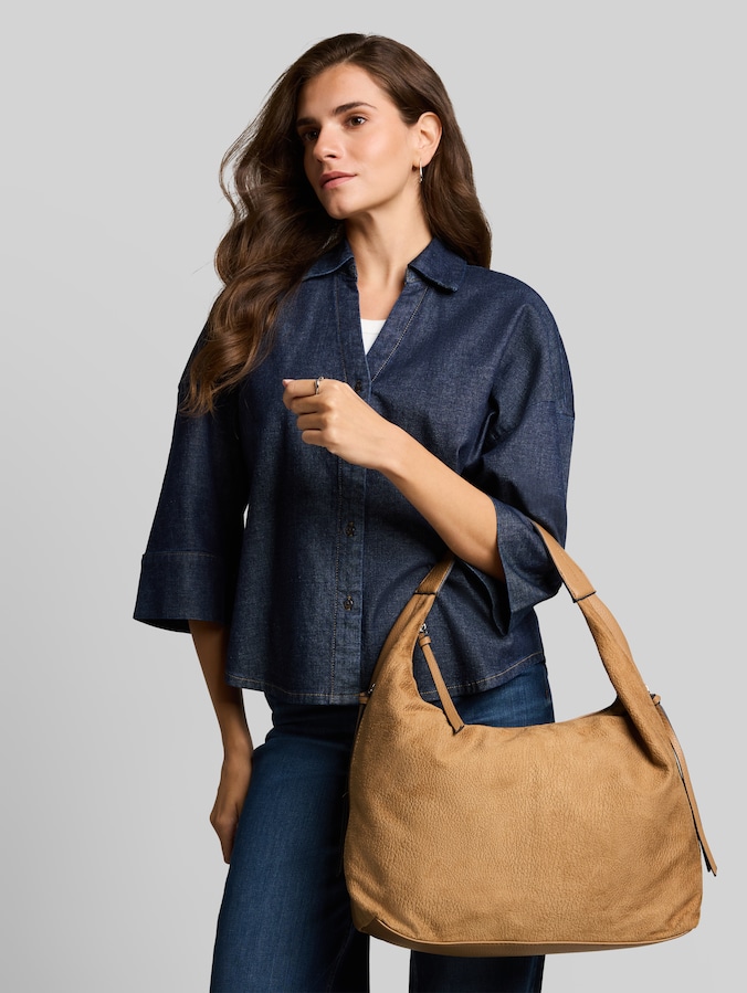 TTAIANA L Sac pochette aspect daim par Women, camel / camel nature