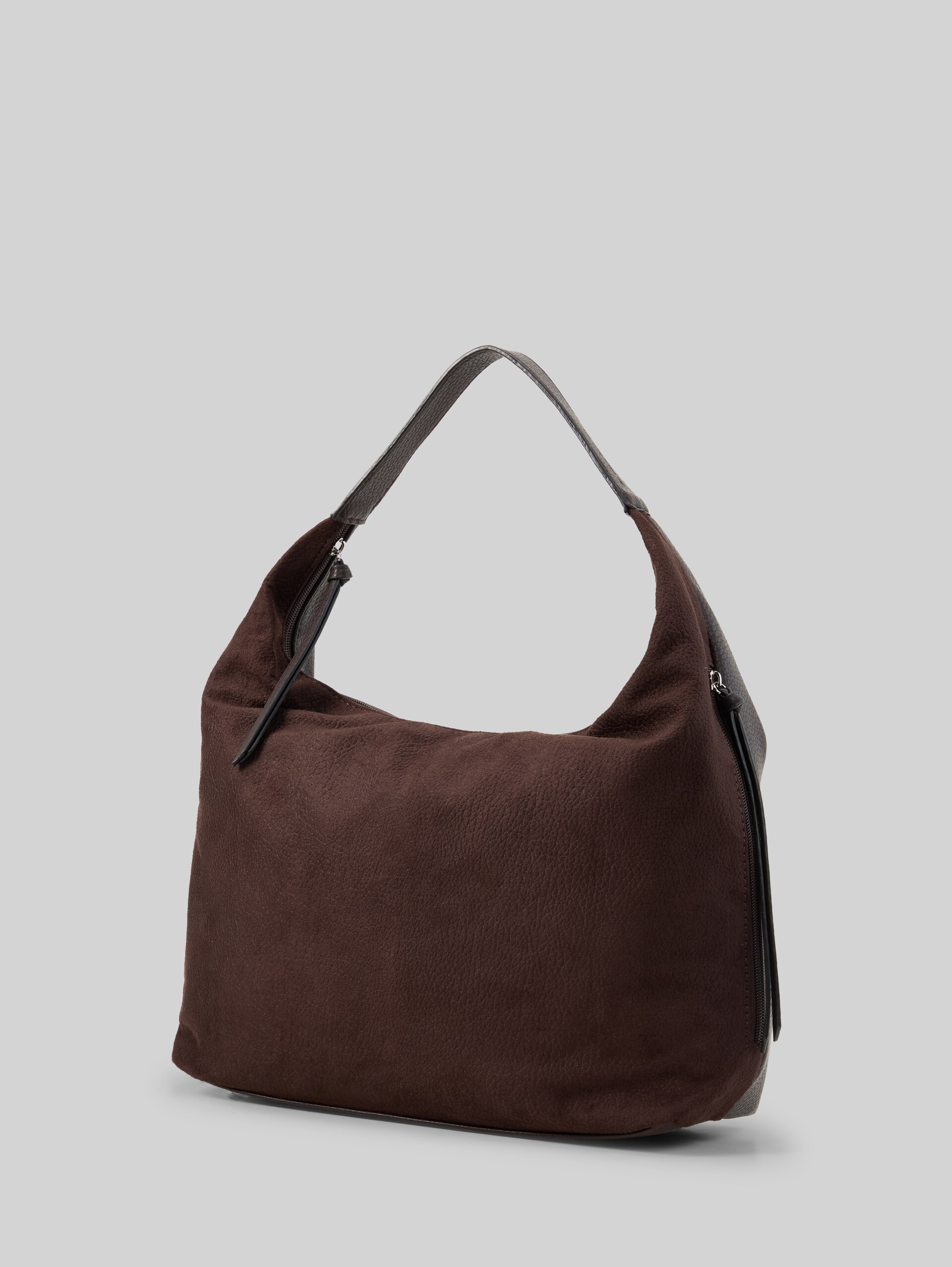 TTAIANA L Pouch in suède-look - dark brown - zijaanzicht product 