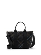 Geselecteerd, TTAMINTA M shopper met ruitjespatroon door Tom Tailor, zwart