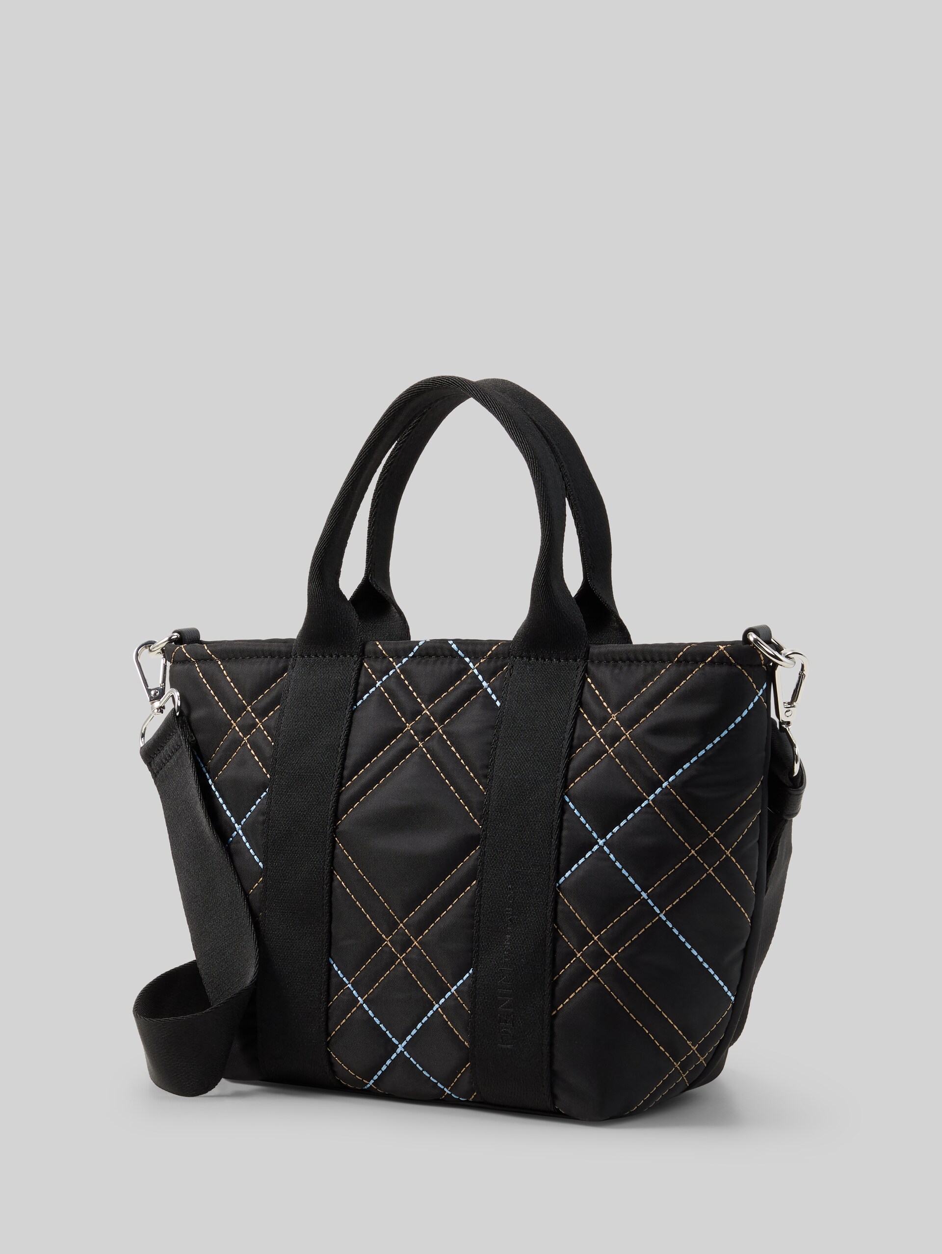 TTAMINTA M shopper met ruitjespatroon - schwarz / black - zijaanzicht product 
