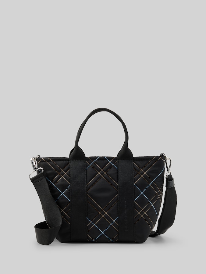 TTAMINTA M Sac cabas à carreaux par Denim Female, schwarz / black