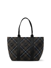 Geselecteerd, TTAMINTA XL shopper met ruitjespatroon door Tom Tailor, zwart