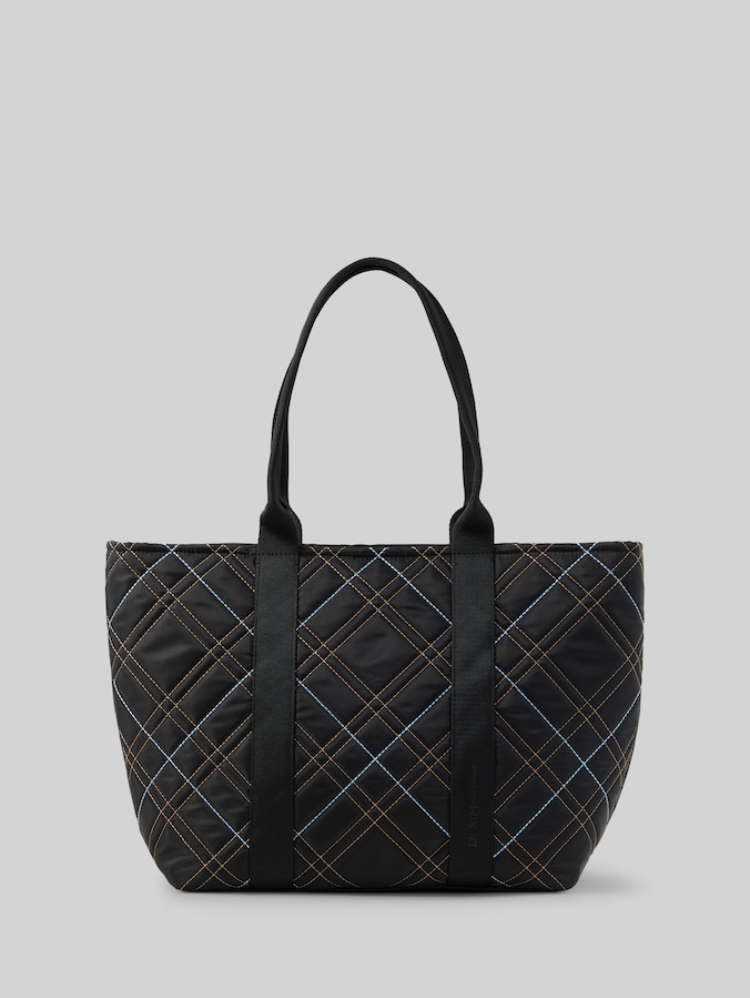 TTAMINTA XL Sac cabas à carreaux par Denim Female, schwarz / black