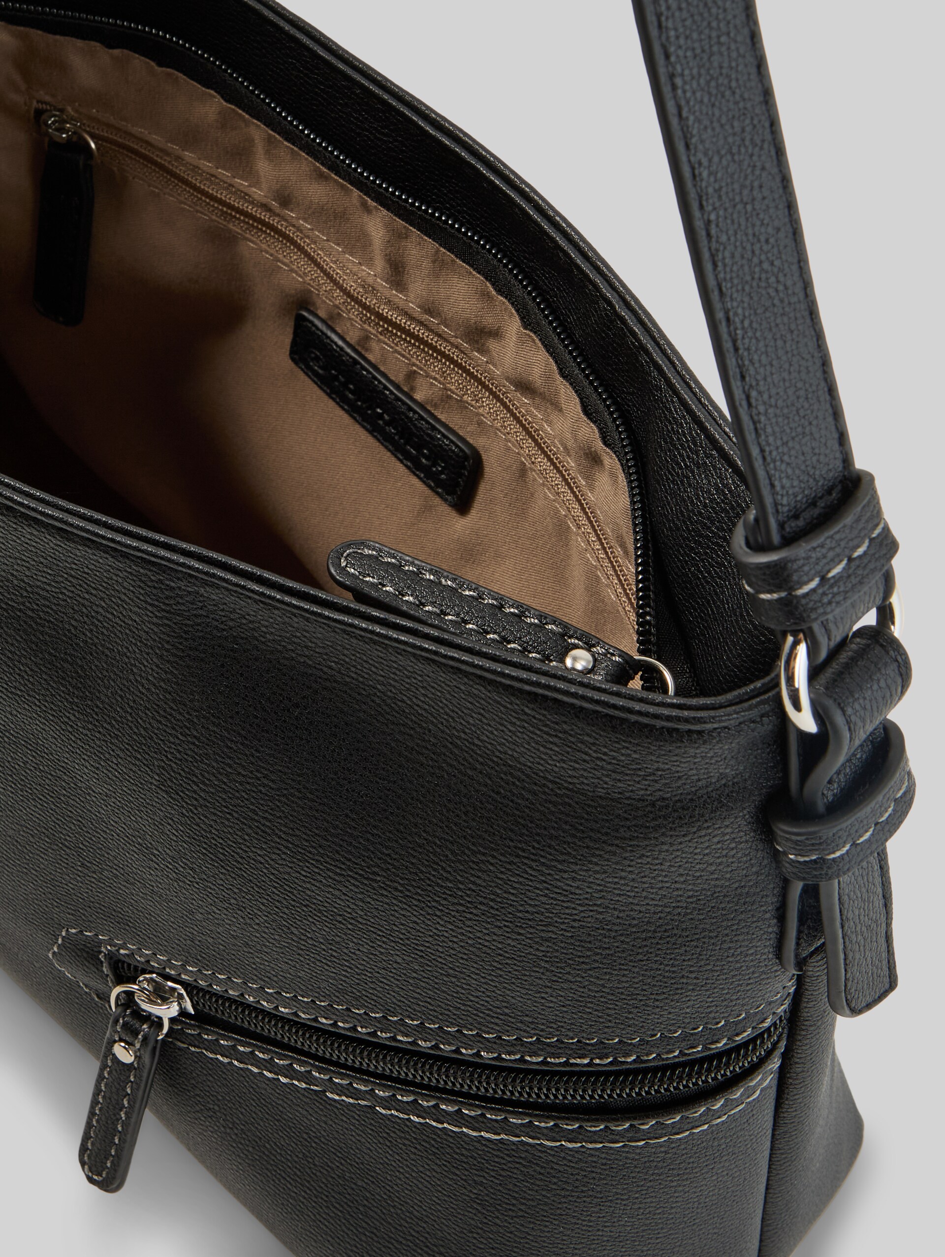 TTAPOLLINE M Beuteltasche mit Reißverschluss-Details - schwarz / black - seitliche Produkt-Ansicht 