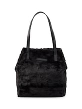 Geselecteerd, TTARONA COSY L shopper van imitatiebont door Tom Tailor, zwart