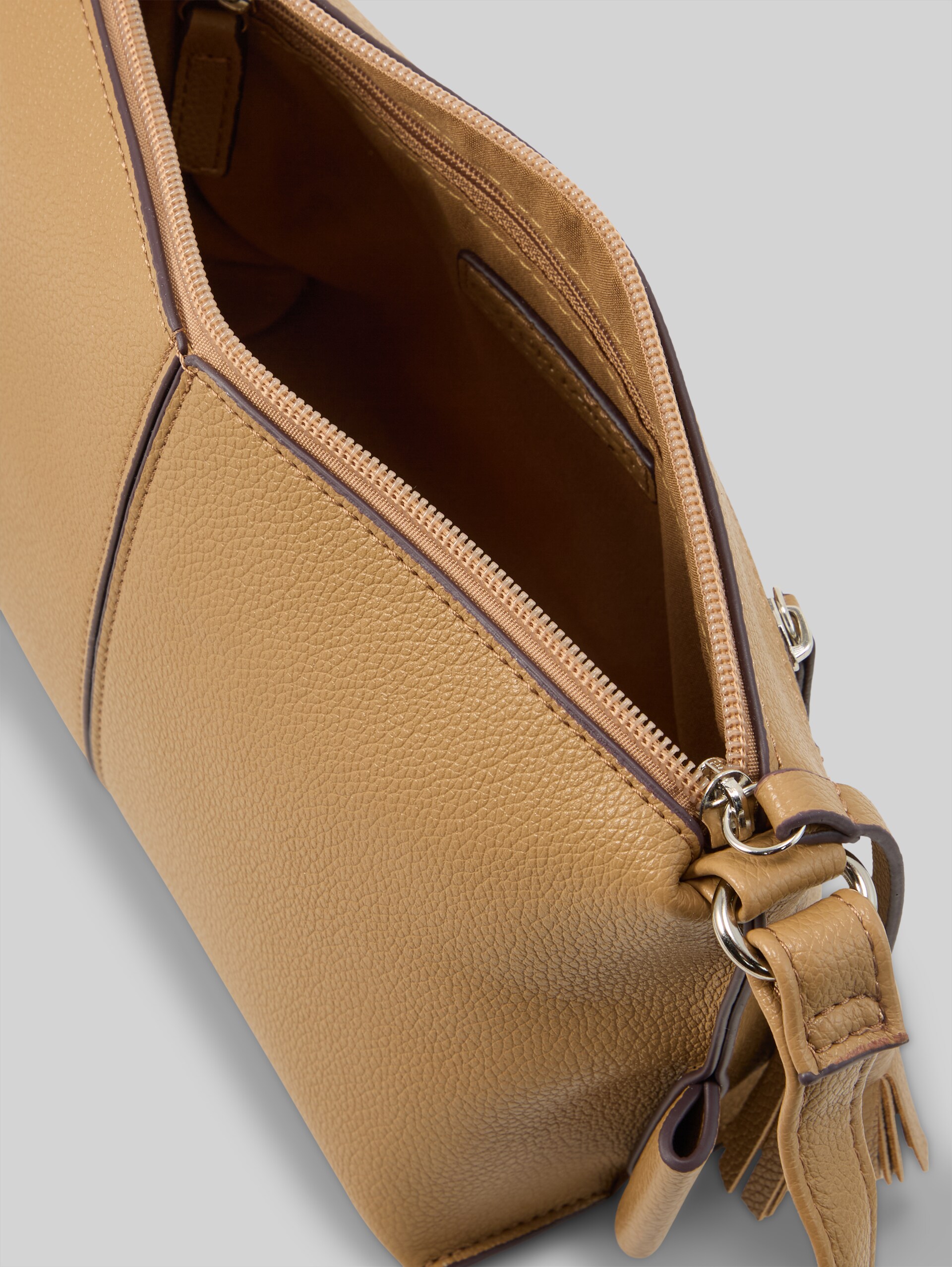 TTAVRIL S schoudertas met siernaad - camel / camel nature - zijaanzicht product 