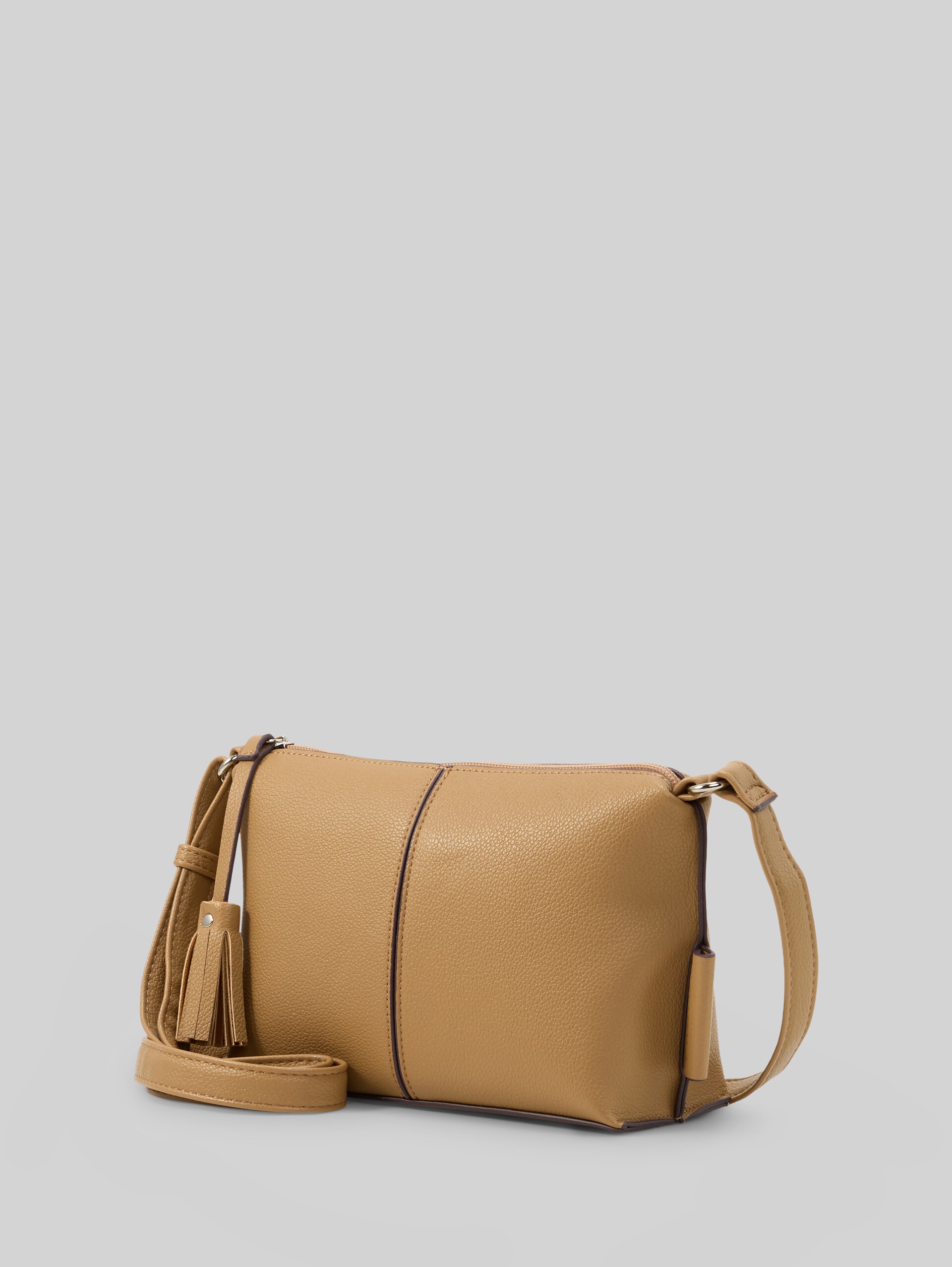 TTAVRIL S schoudertas met siernaad - camel / camel nature - zijaanzicht product 