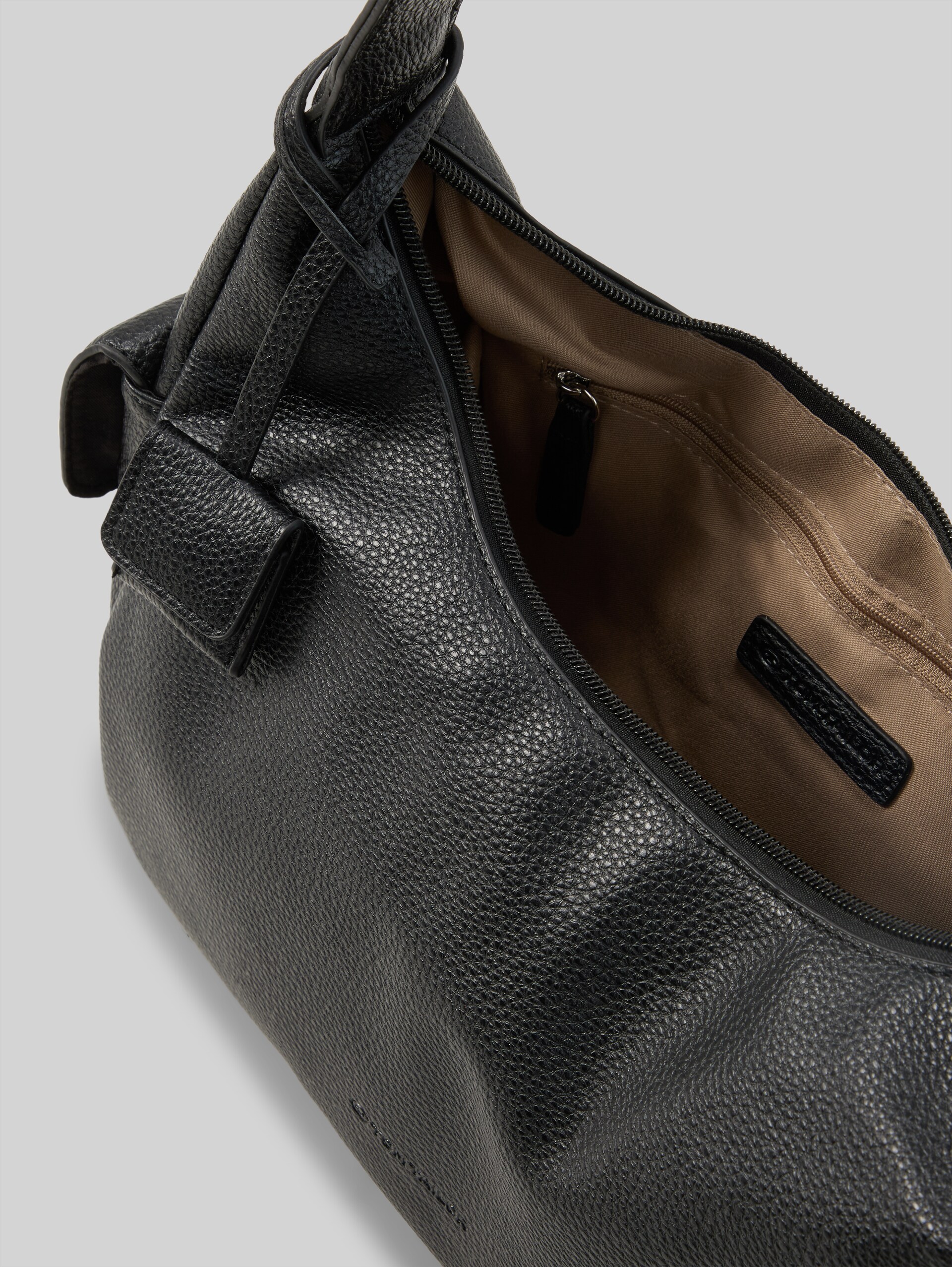 TTCHARIS M schoudertas met hangertje - schwarz / black - zijaanzicht product 