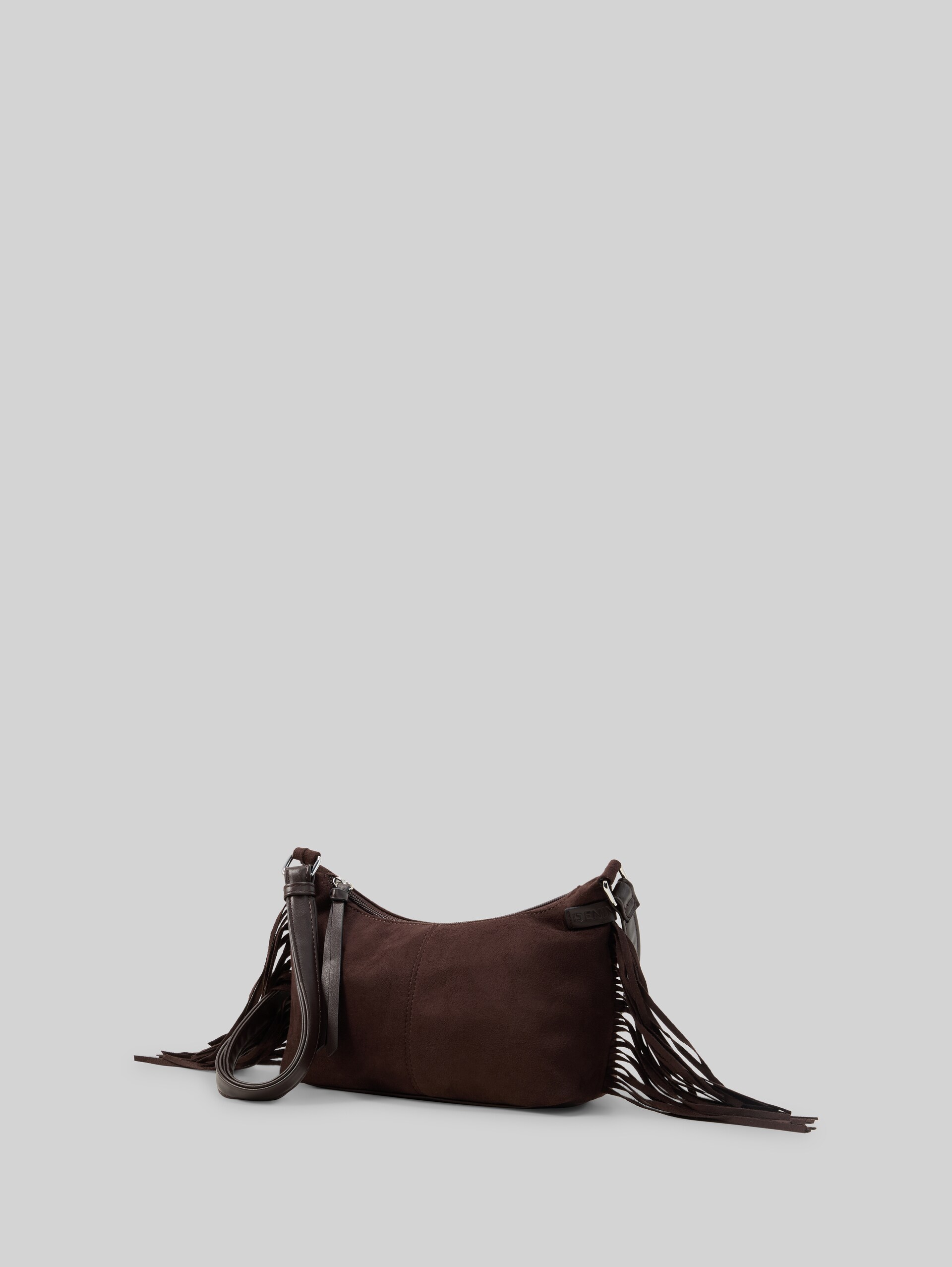 TTDEYANIRA schoudertas met franjes - dark brown - zijaanzicht product 