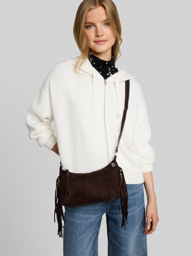 TTDEYANIRA Sac à bandoulière à franges par Denim Female, dark brown