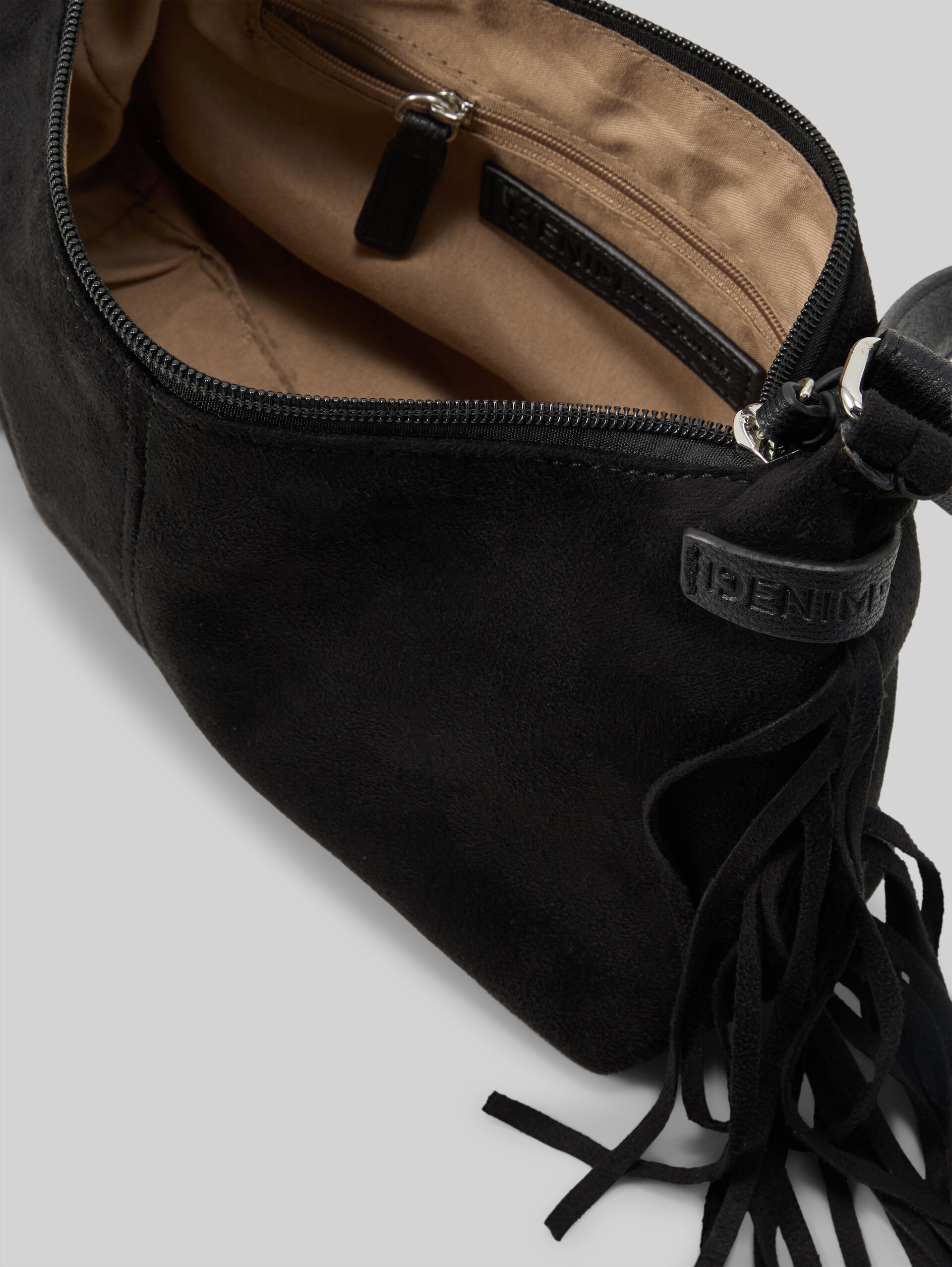 TTDEYANIRA schoudertas met franjes - schwarz / black - zijaanzicht product 