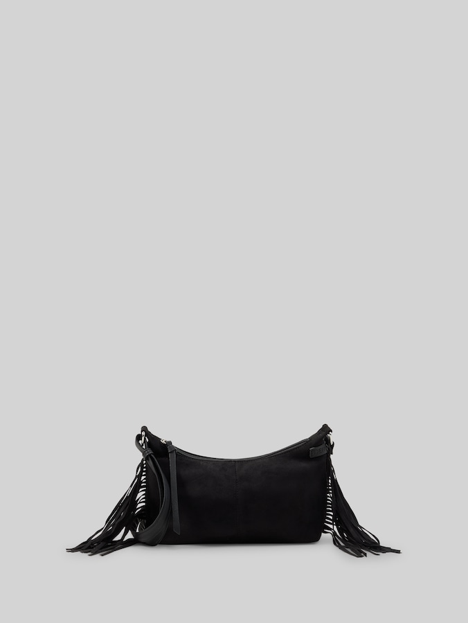 TTDEYANIRA schoudertas met franjes door Denim Female, schwarz / black