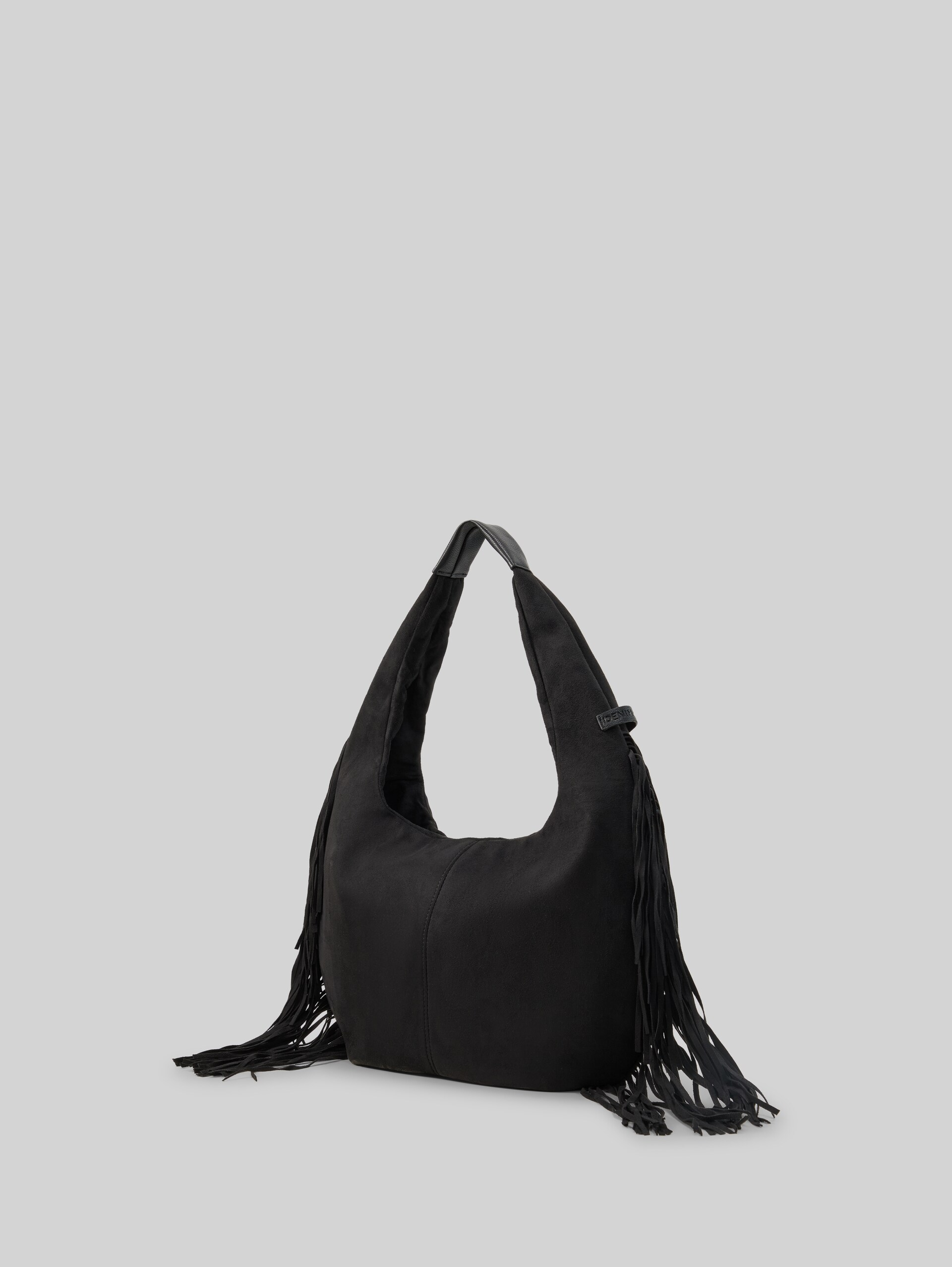 TTDEYANIRA buideltas met franjes - schwarz / black - zijaanzicht product 