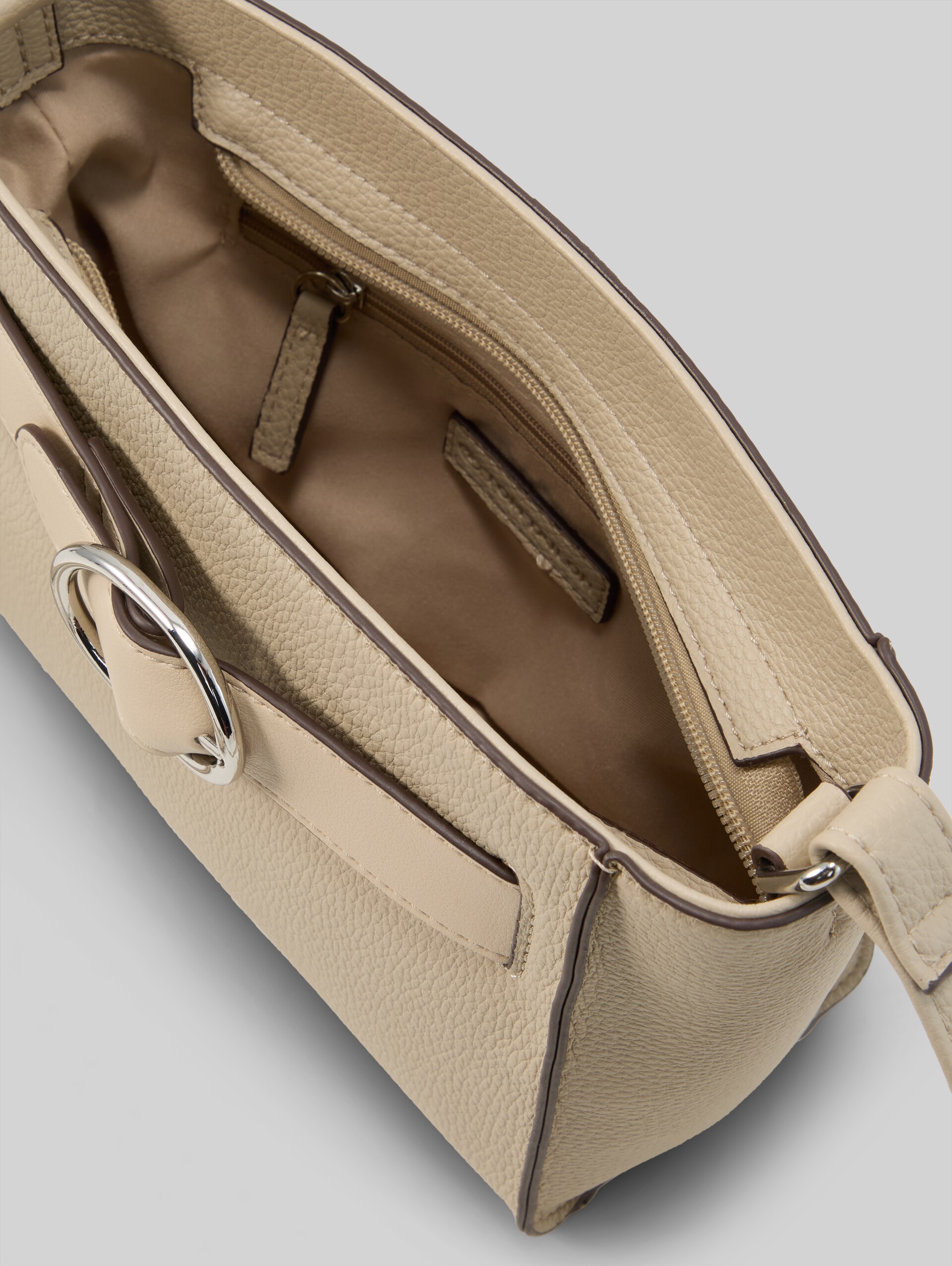 TTELIORA S schoudertas met riemdetail - beige / beige - zijaanzicht product 