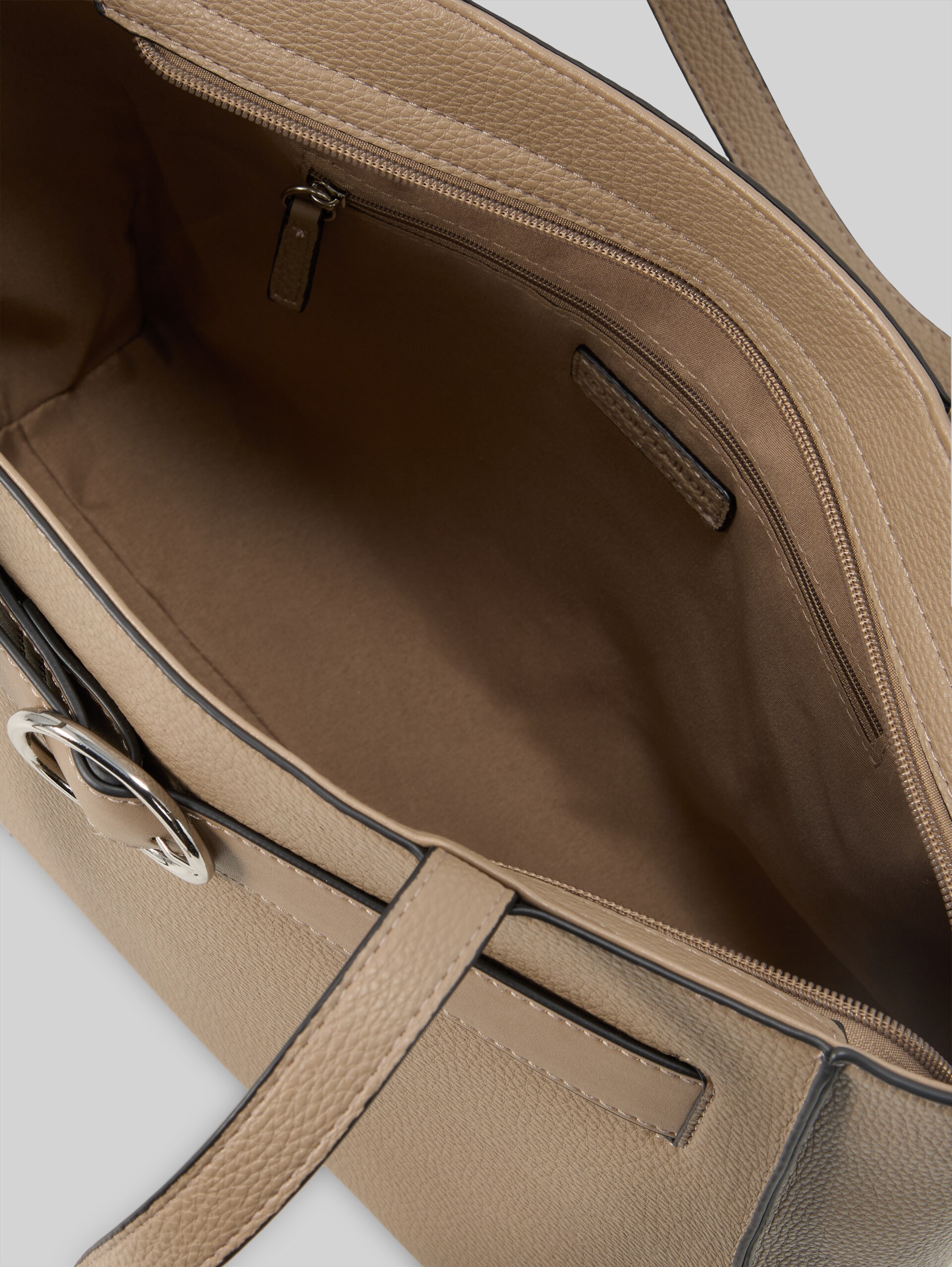 TTELIORA L shopper met riemdetail - taupe / taupe - zijaanzicht product 