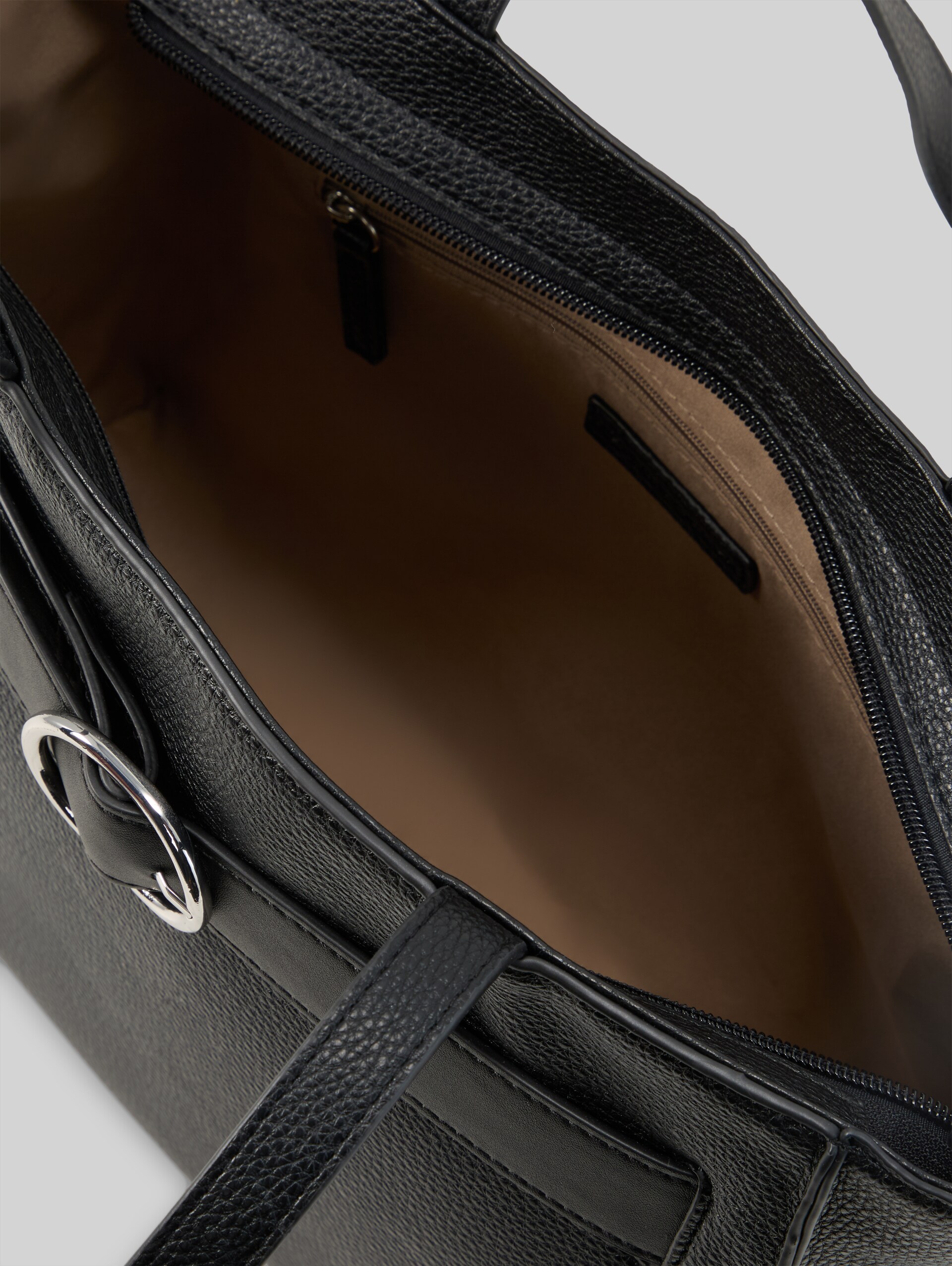 TTELIORA L shopper met riemdetail - schwarz / black - zijaanzicht product 