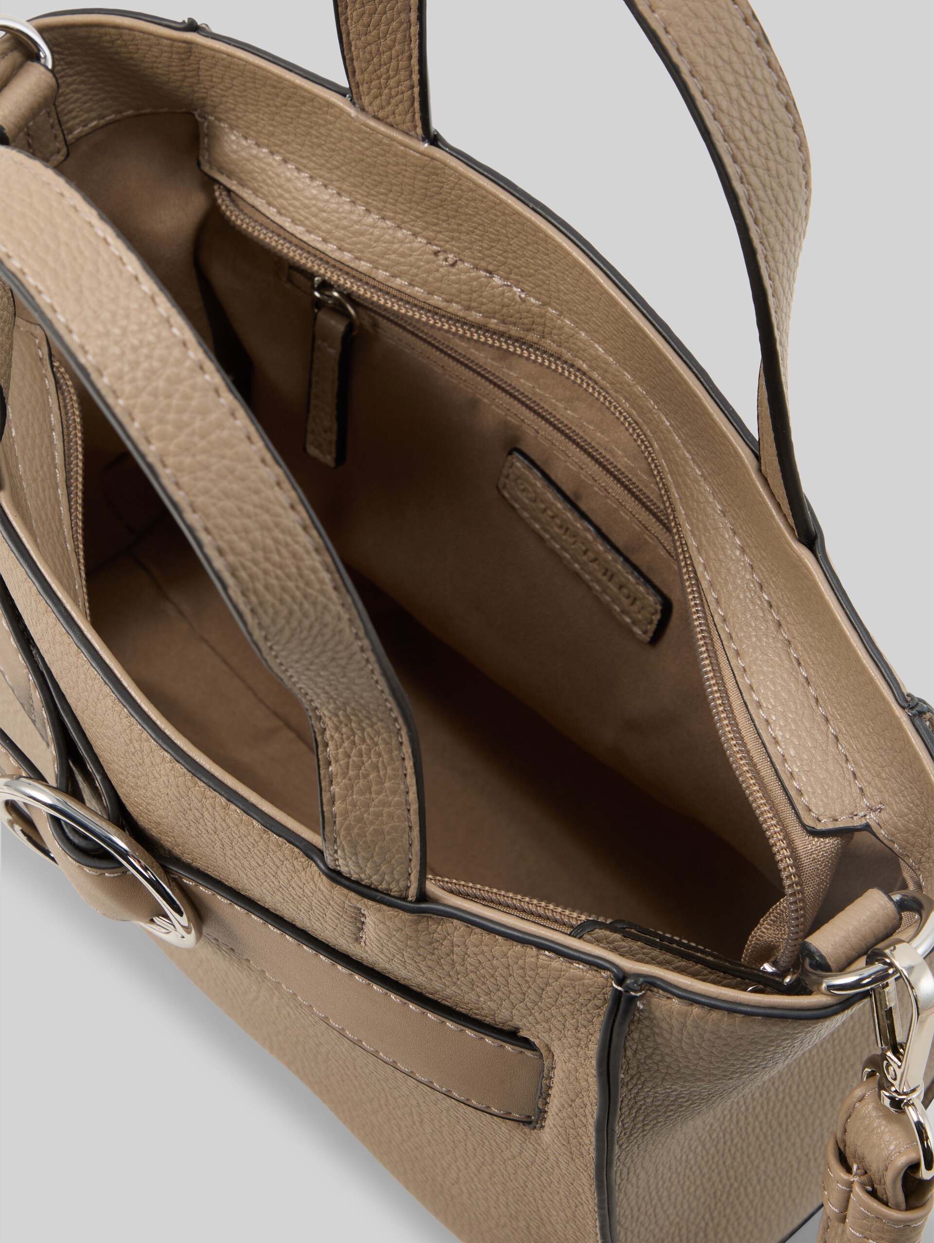TTELIORA M shopper met riemdetail - taupe / taupe - zijaanzicht product 