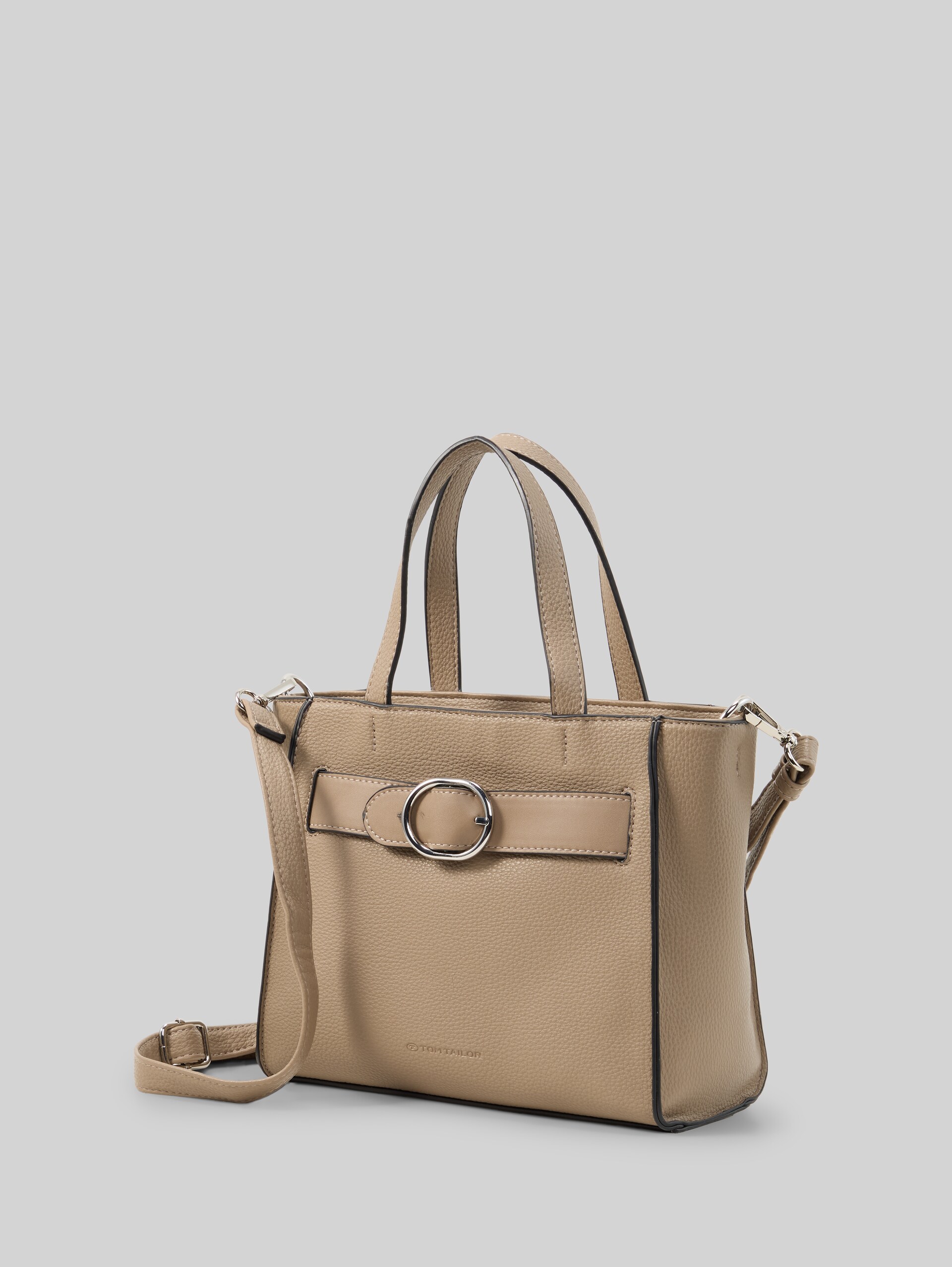 TTELIORA M shopper met riemdetail - taupe / taupe - zijaanzicht product 